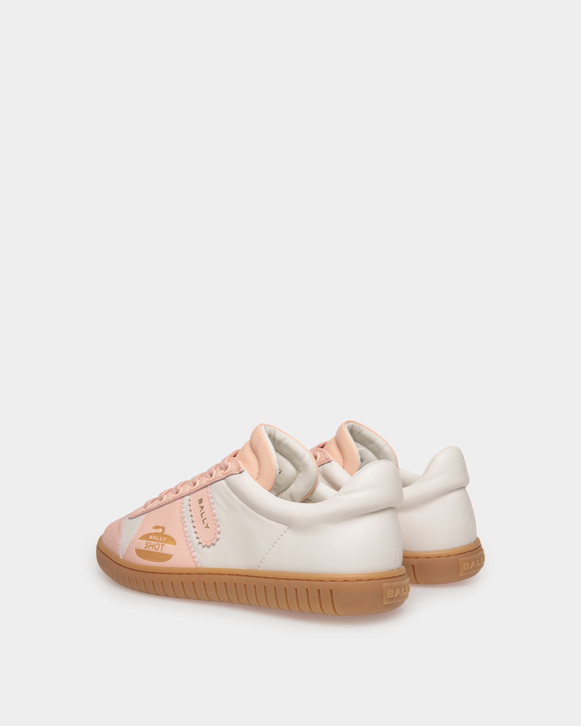 Bally Global - Player Sneaker in White and Baby Pink Leather - Multicolor