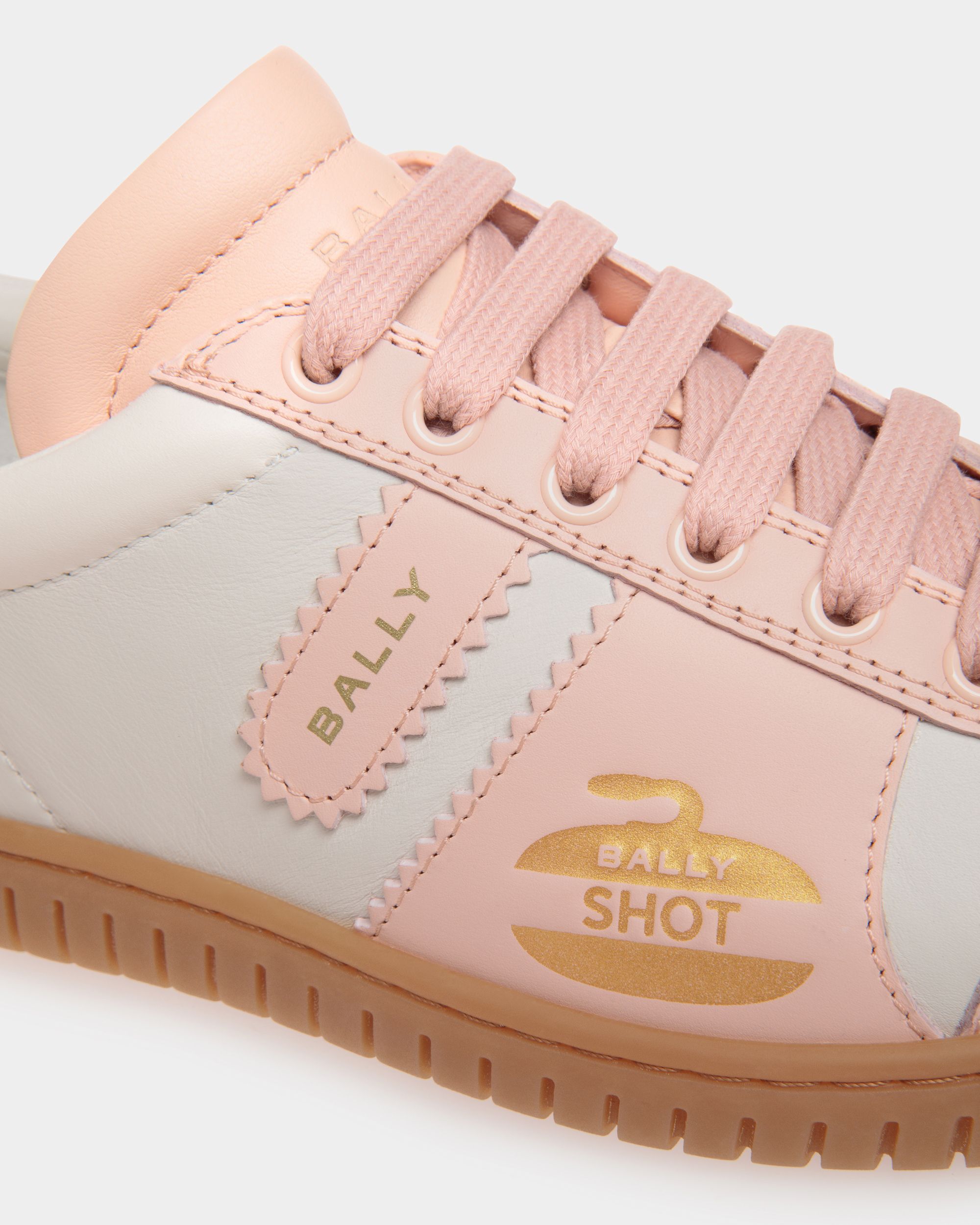 Bally Global - Player Sneaker in White and Baby Pink Leather - Multicolor