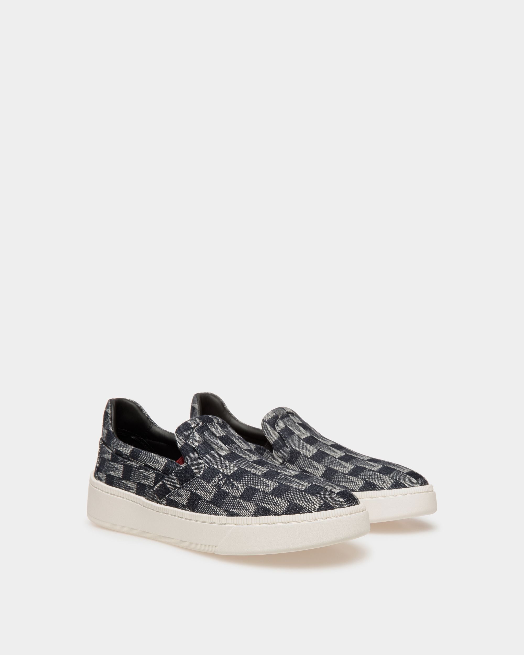 Bally Global - Sneaker Slip-On Raise En Denim Bleu - Bleu