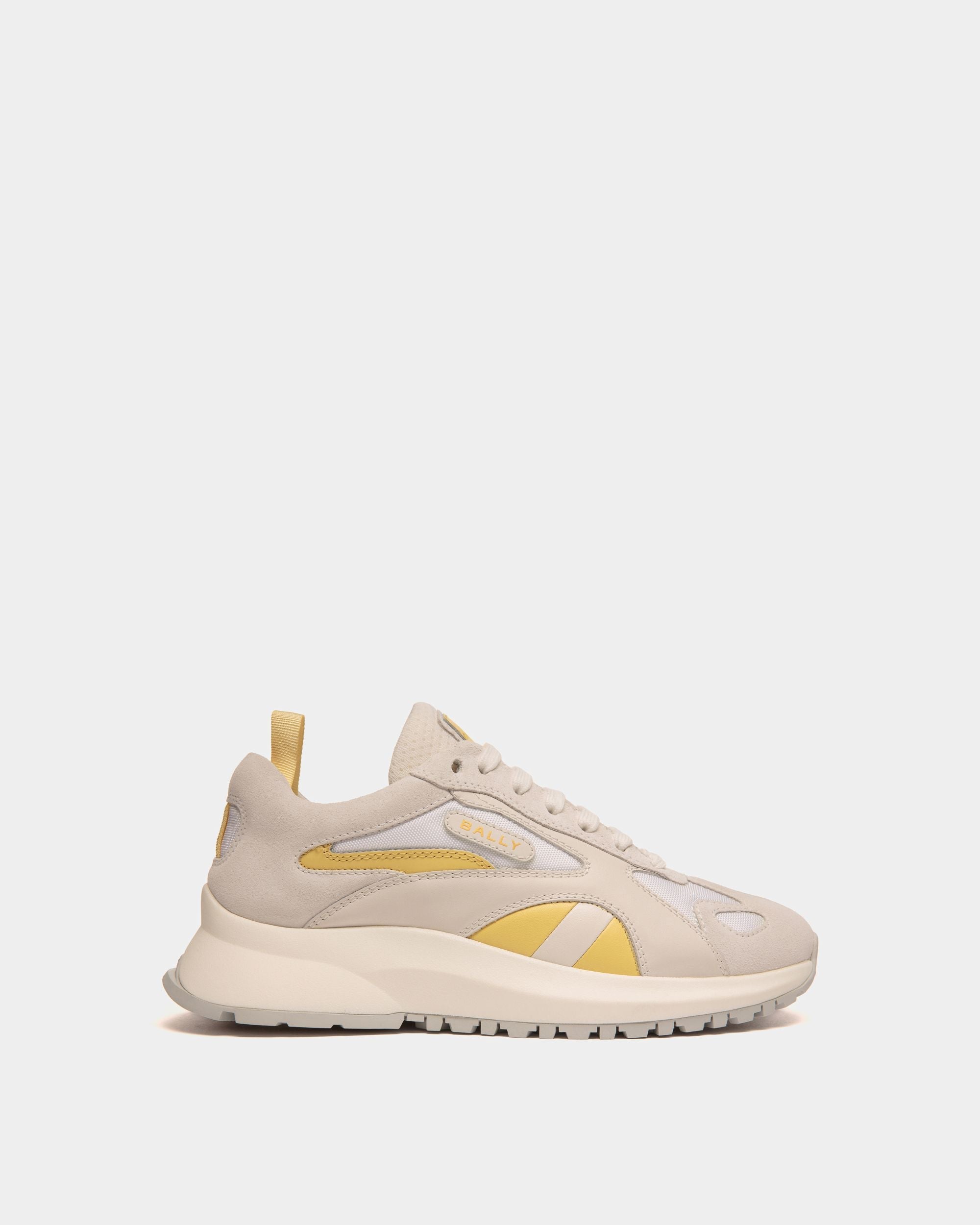 Bally Global - Sneaker Outline En Tissu Blanc Et Jaune - Multicolore