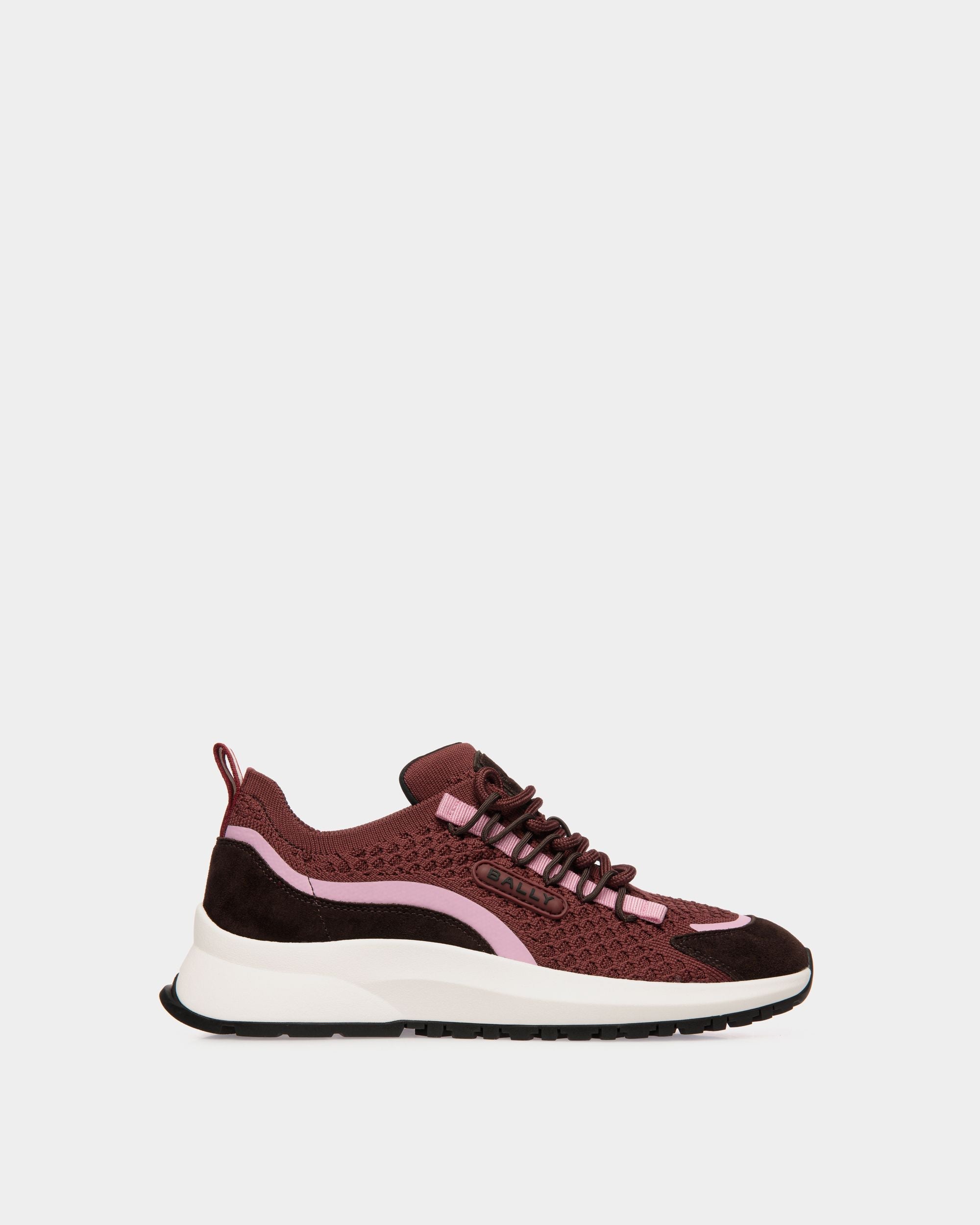 Bally Global - Outline Sneaker In Andorra Knit Fabric - Burgundy