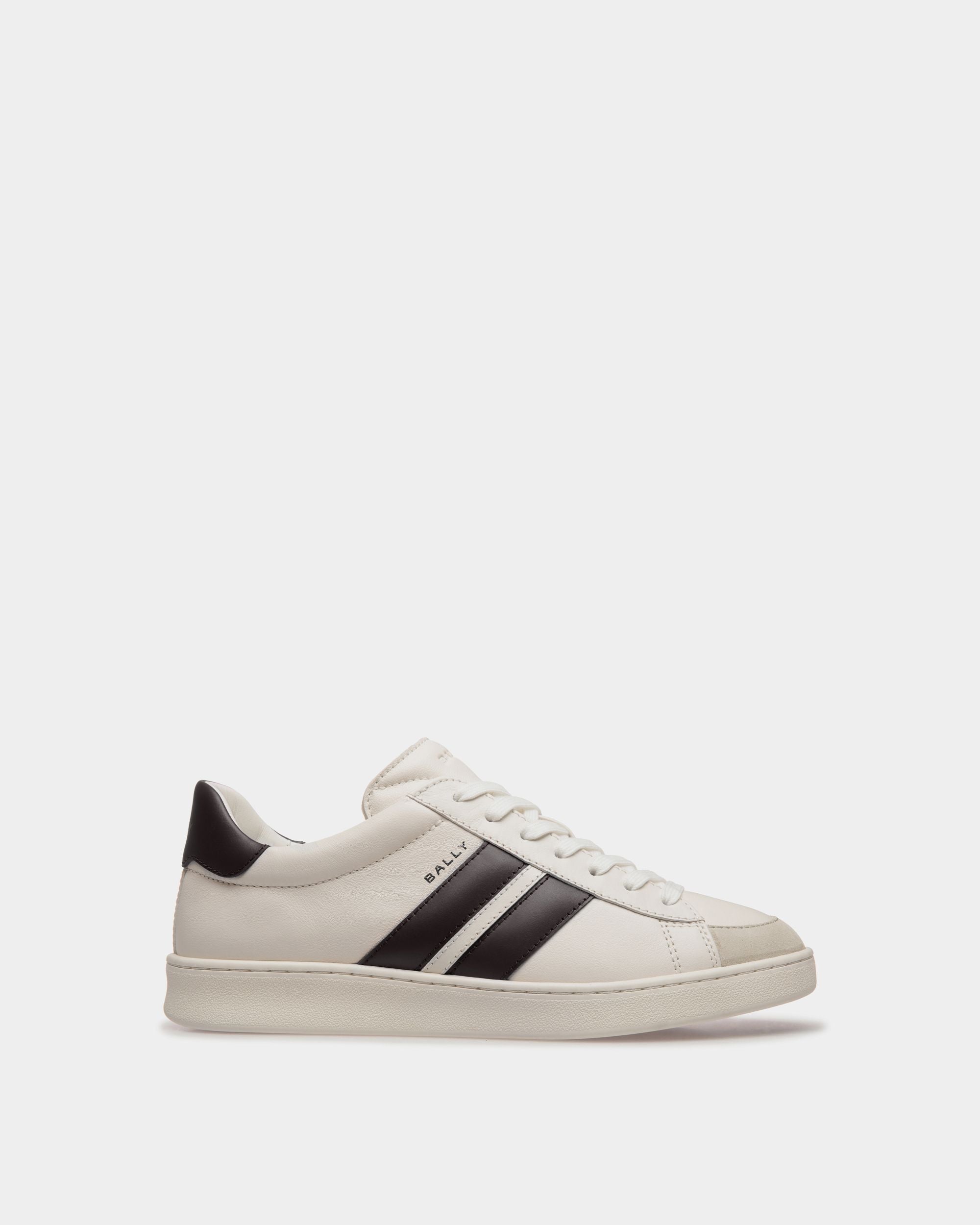 Bally Global - Tennis Sneaker in White and Black Leather - Black