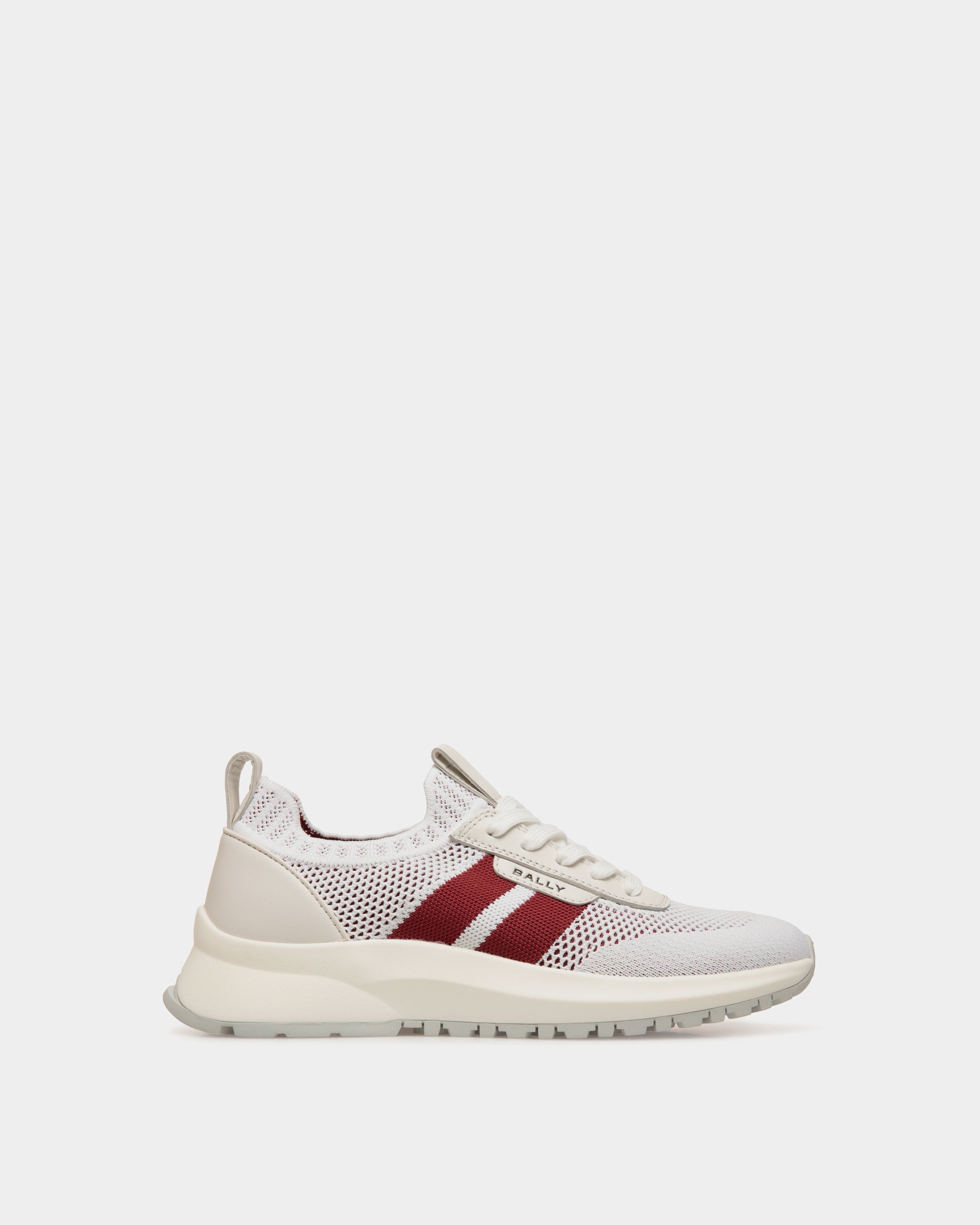 Bally Global - Outline Sneaker in White and Red Knit - White
