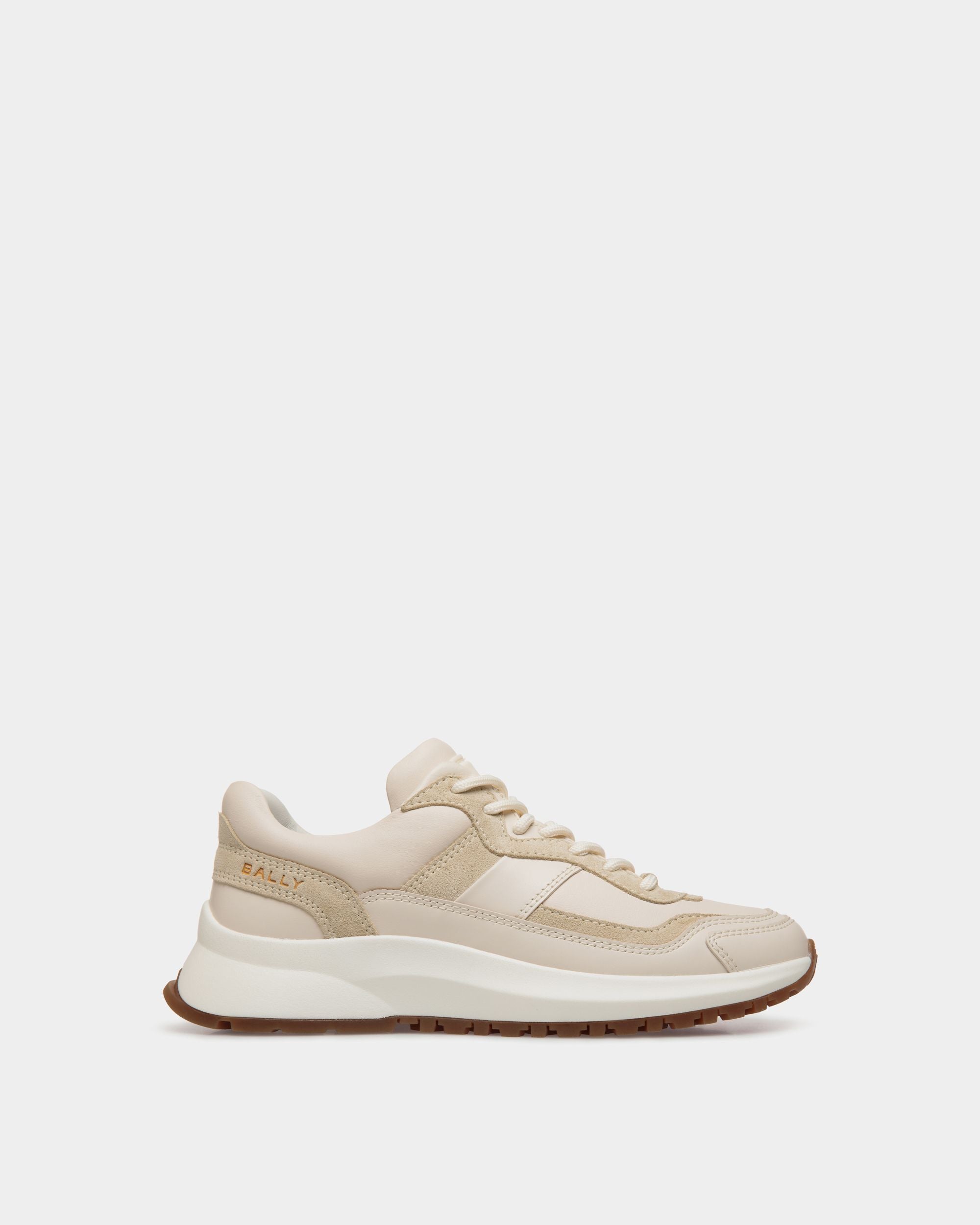 Bally Global - Outline Sneaker in Ivory and Champagne Leather - White