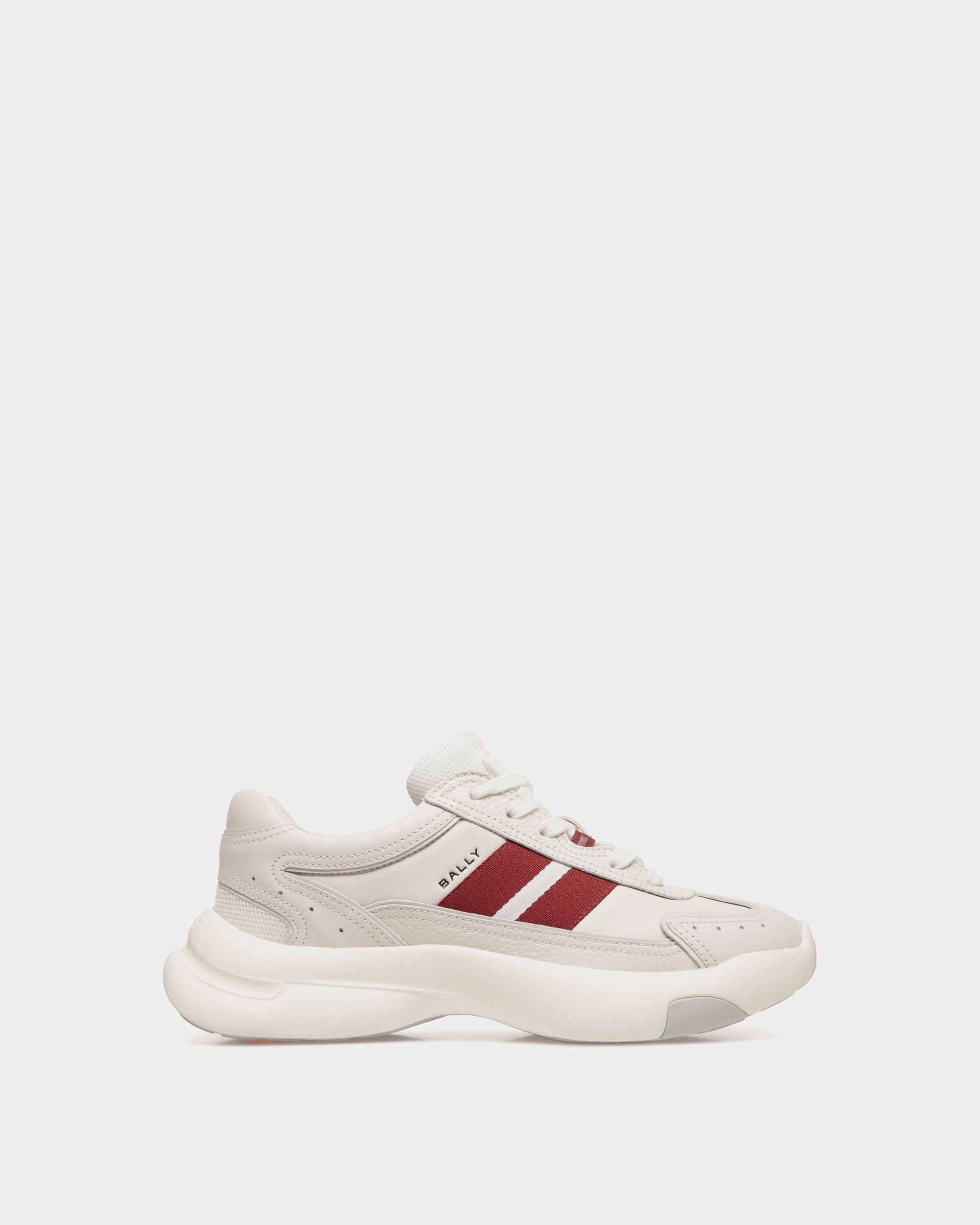 Bally Global - Dune Sneaker in White and Red Leather - White