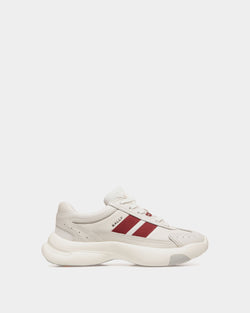 Dune Sneaker in White and Red Leather