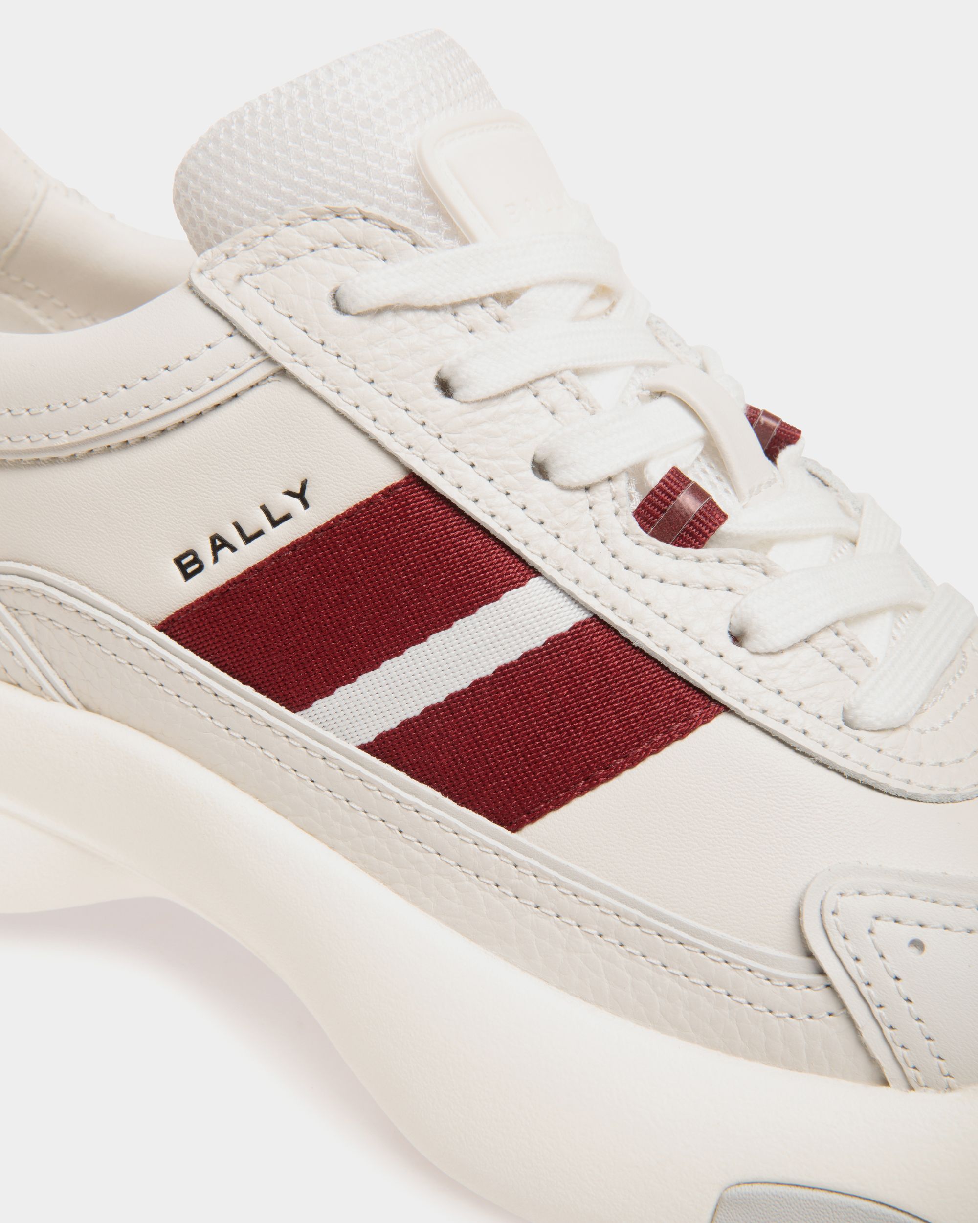 Bally Global - Dune Sneaker in White and Red Leather - White