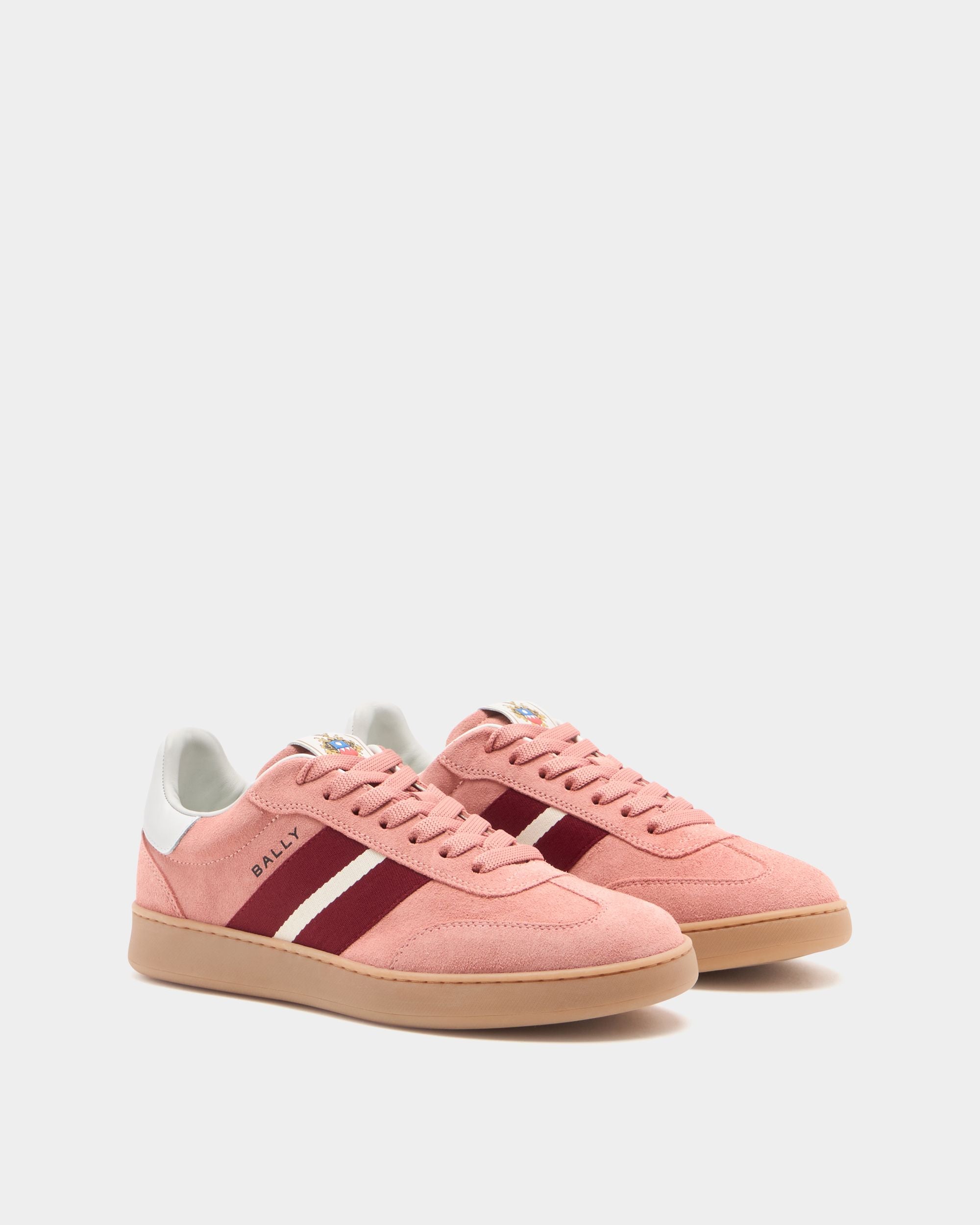Bally Global - Retro Crest Sneaker in Light Pink Suede - Pink