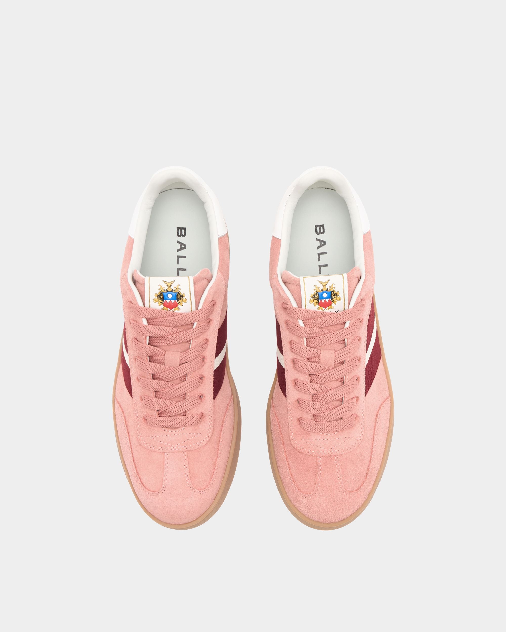 Bally Global - Retro Crest Sneaker in Light Pink Suede - Pink