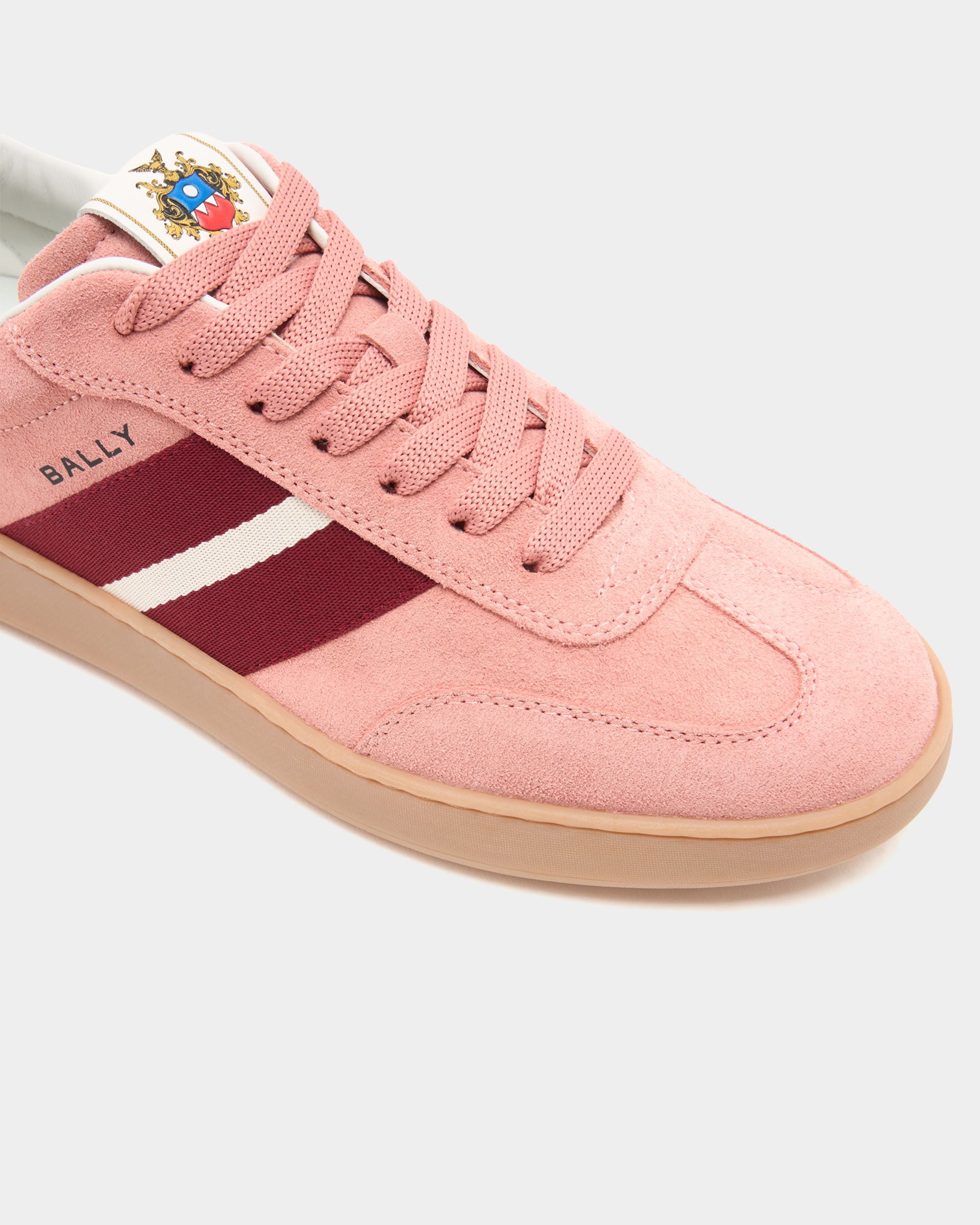 Bally Global - Retro Crest Sneaker in Light Pink Suede - Pink