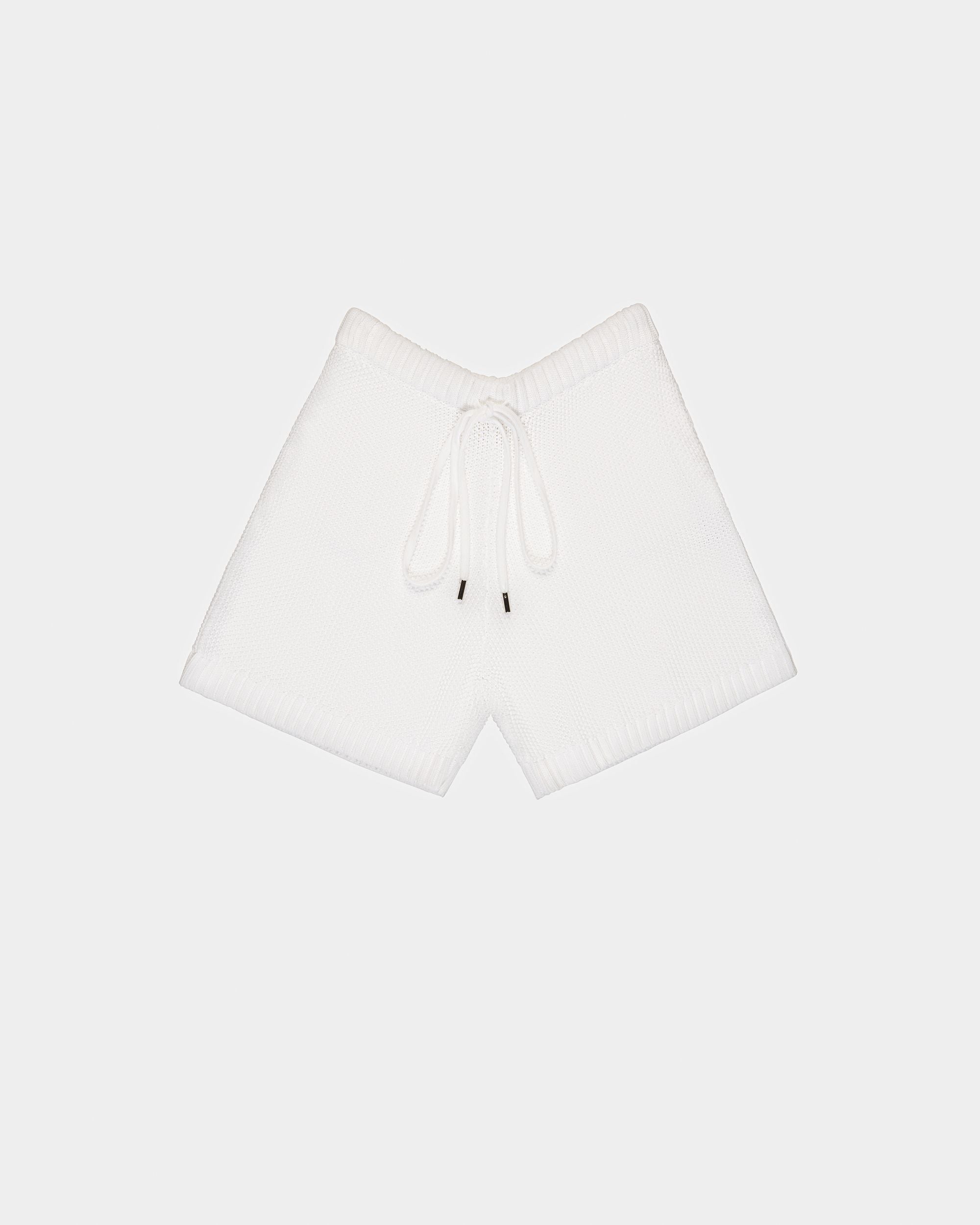 Bally Global - Cotton Knitted Shorts In Bone - Blanco
