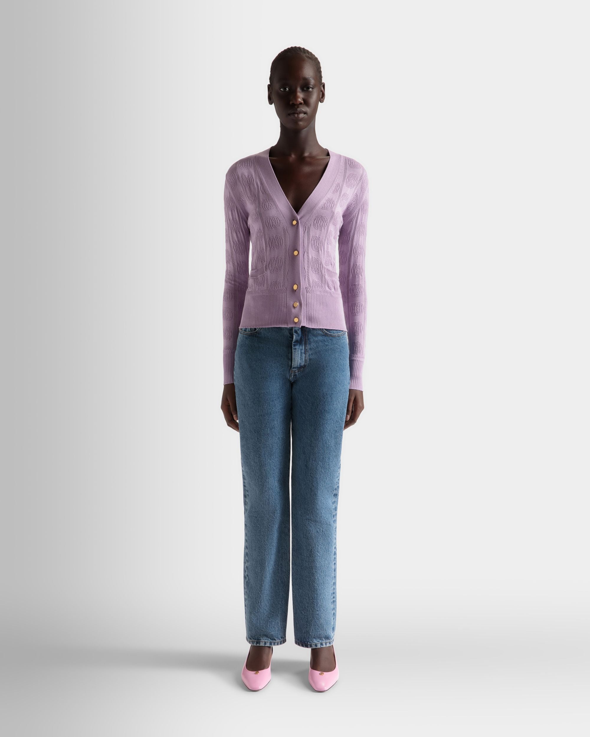 Bally Global - Cardigan Lilas En Soie Mélangée - Violet