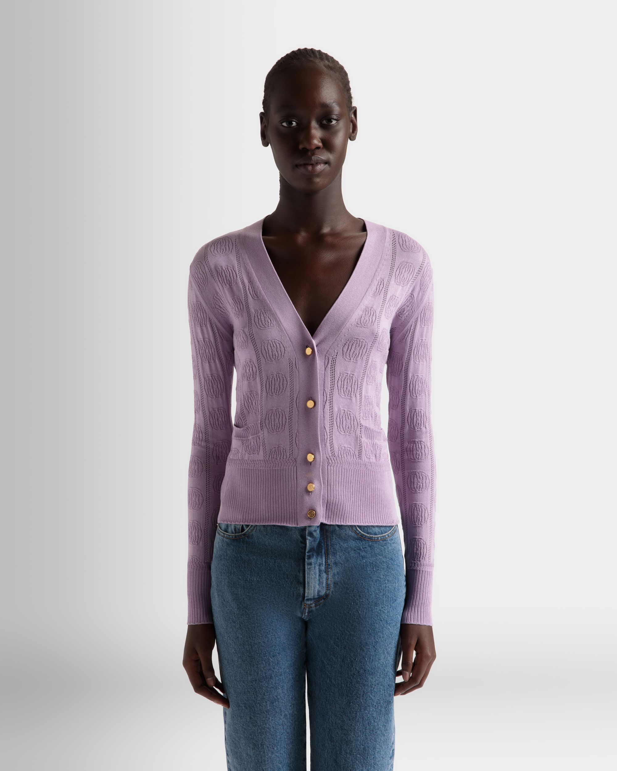 Bally Global - Cardigan Lilas En Soie Mélangée - Violet
