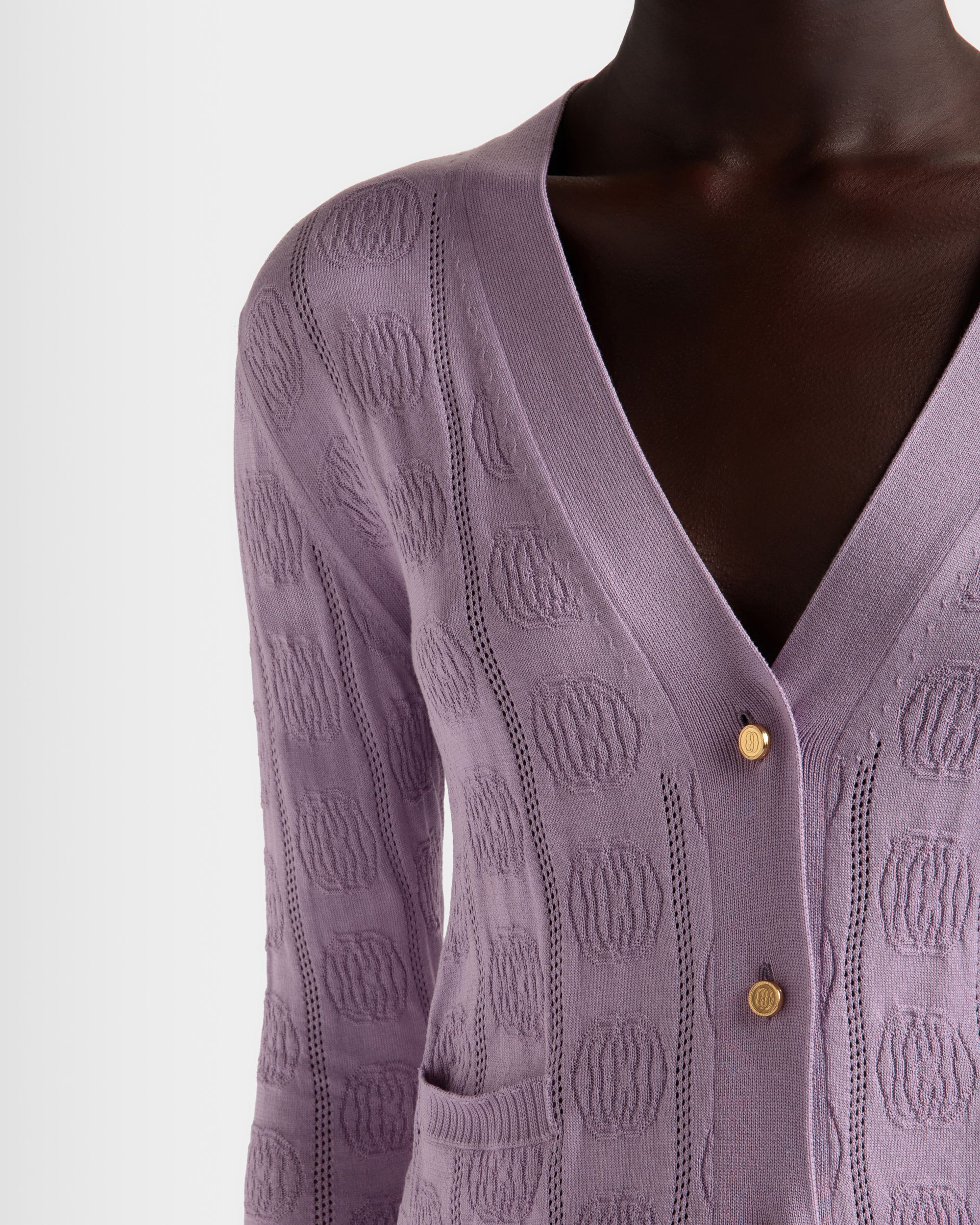 Bally Global - Cardigan Lilas En Soie Mélangée - Violet