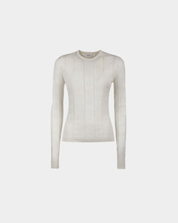 Top Ras-Du-Cou En Soie Mélangée Beige