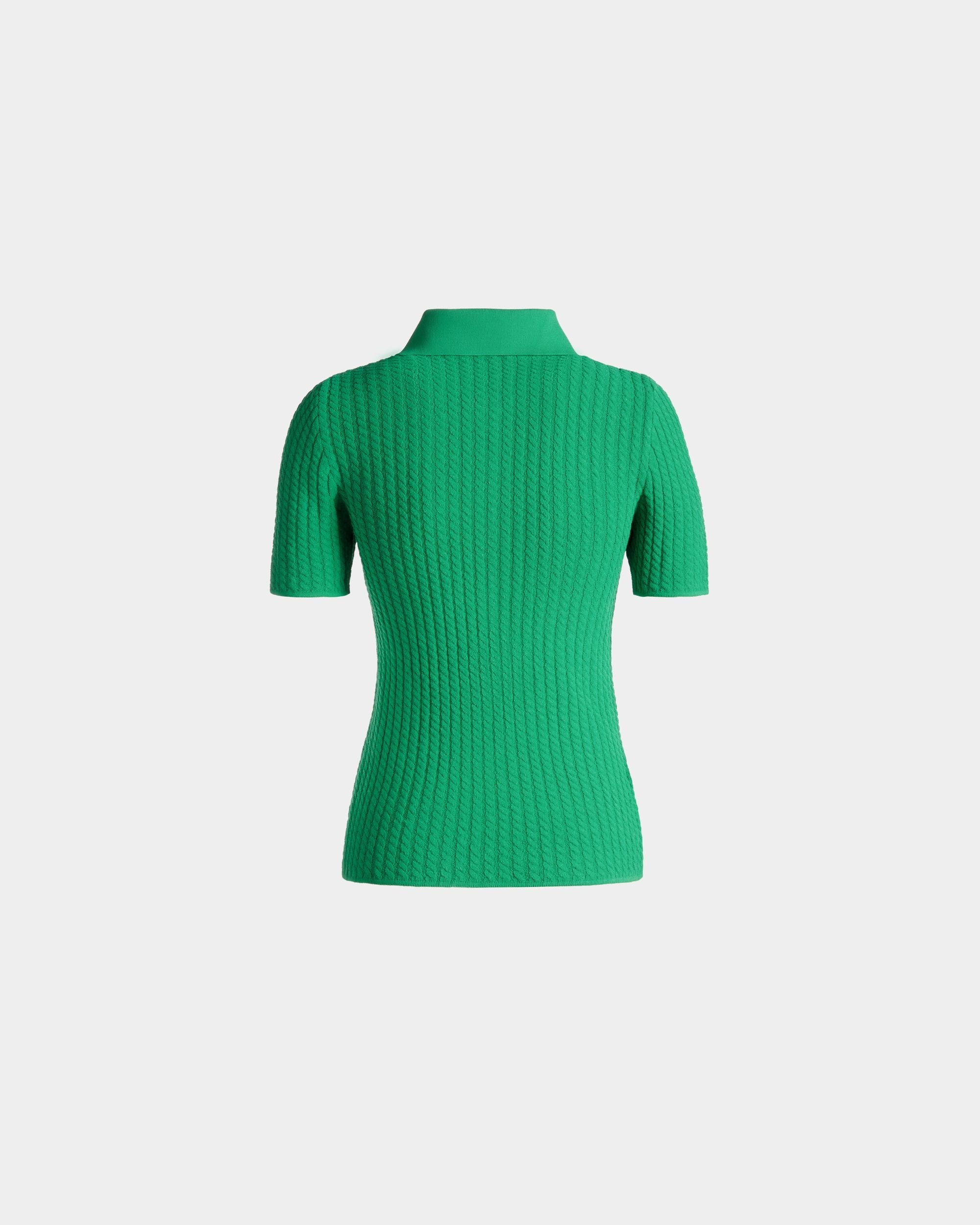 Bally Global - Half Zip Polo Shirt in Knit Fabric - Green