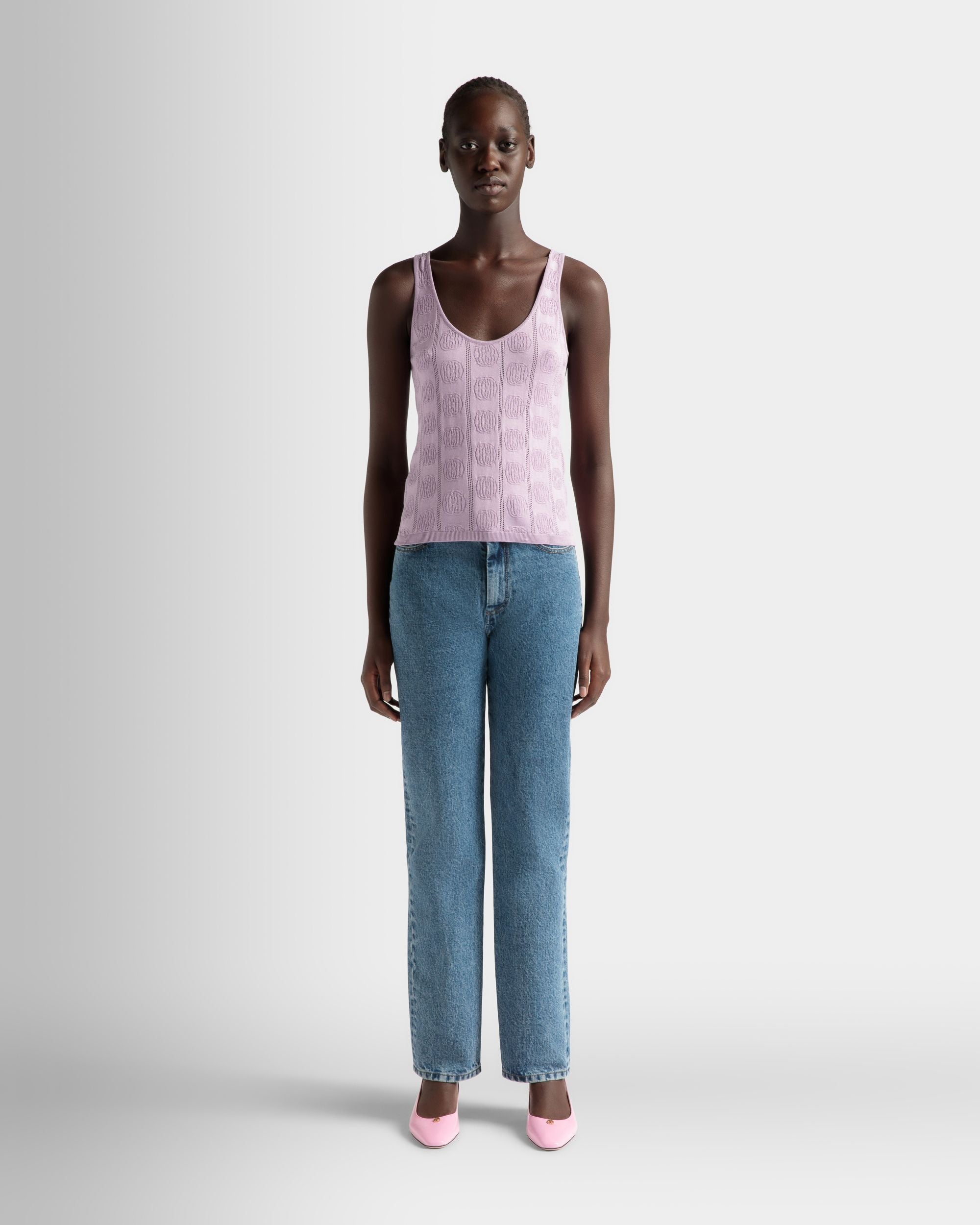 Bally Global - Tank Top In A Lilac Silk Blend - Rose