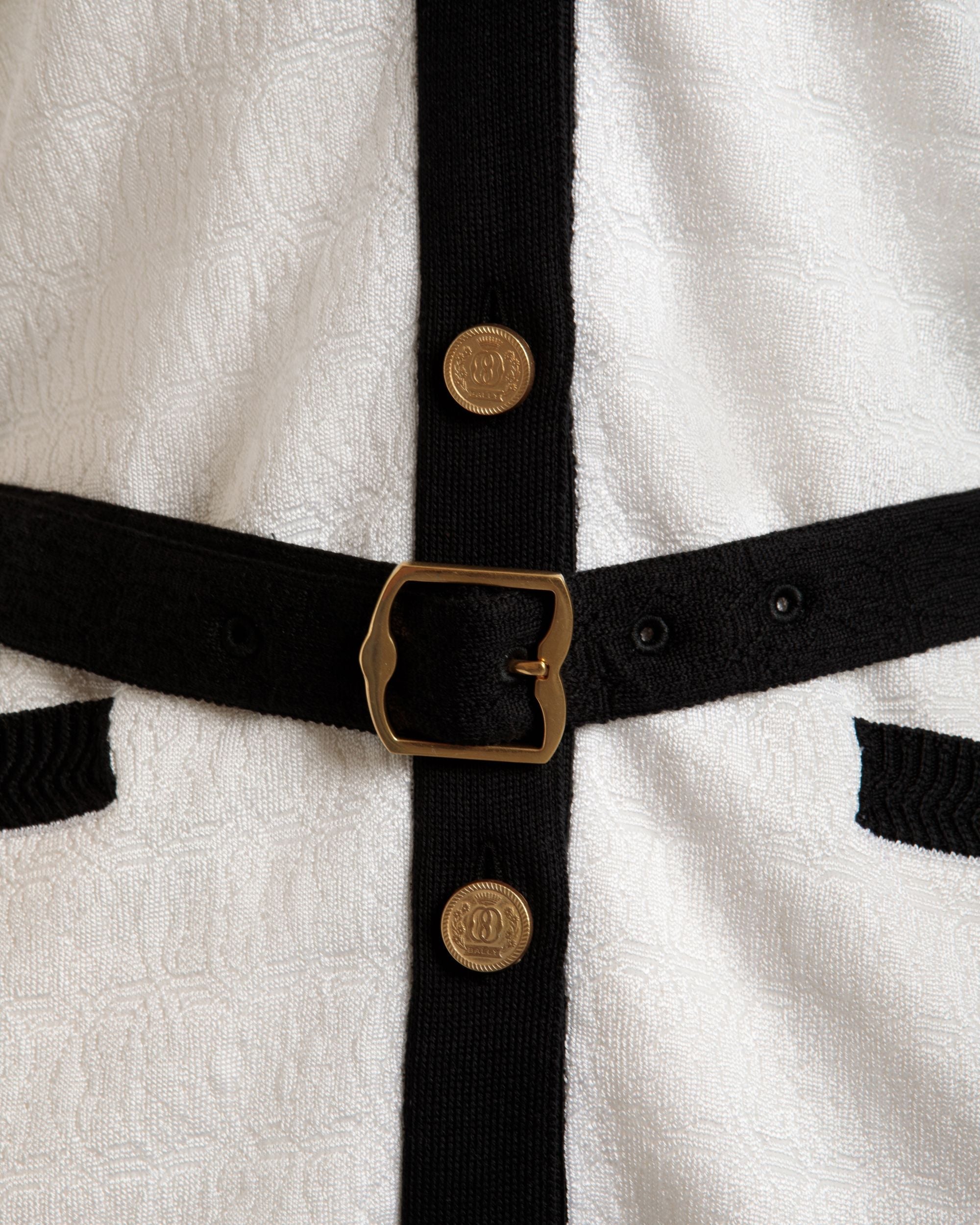 Bally Global - Light Beige And Black Cardigan - Multicolore