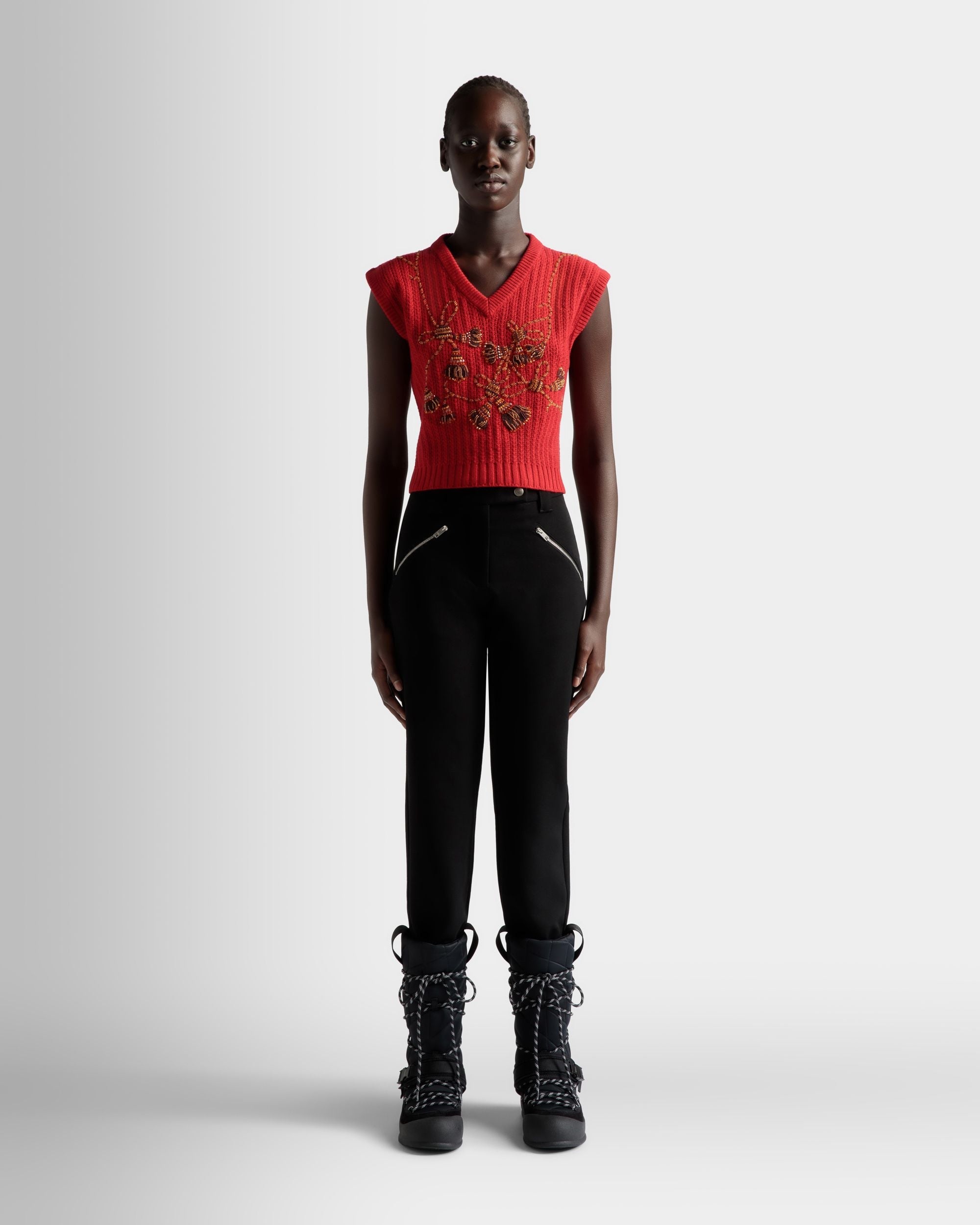 Bally Global - Gilet En Cachemire Rouge - Rouge