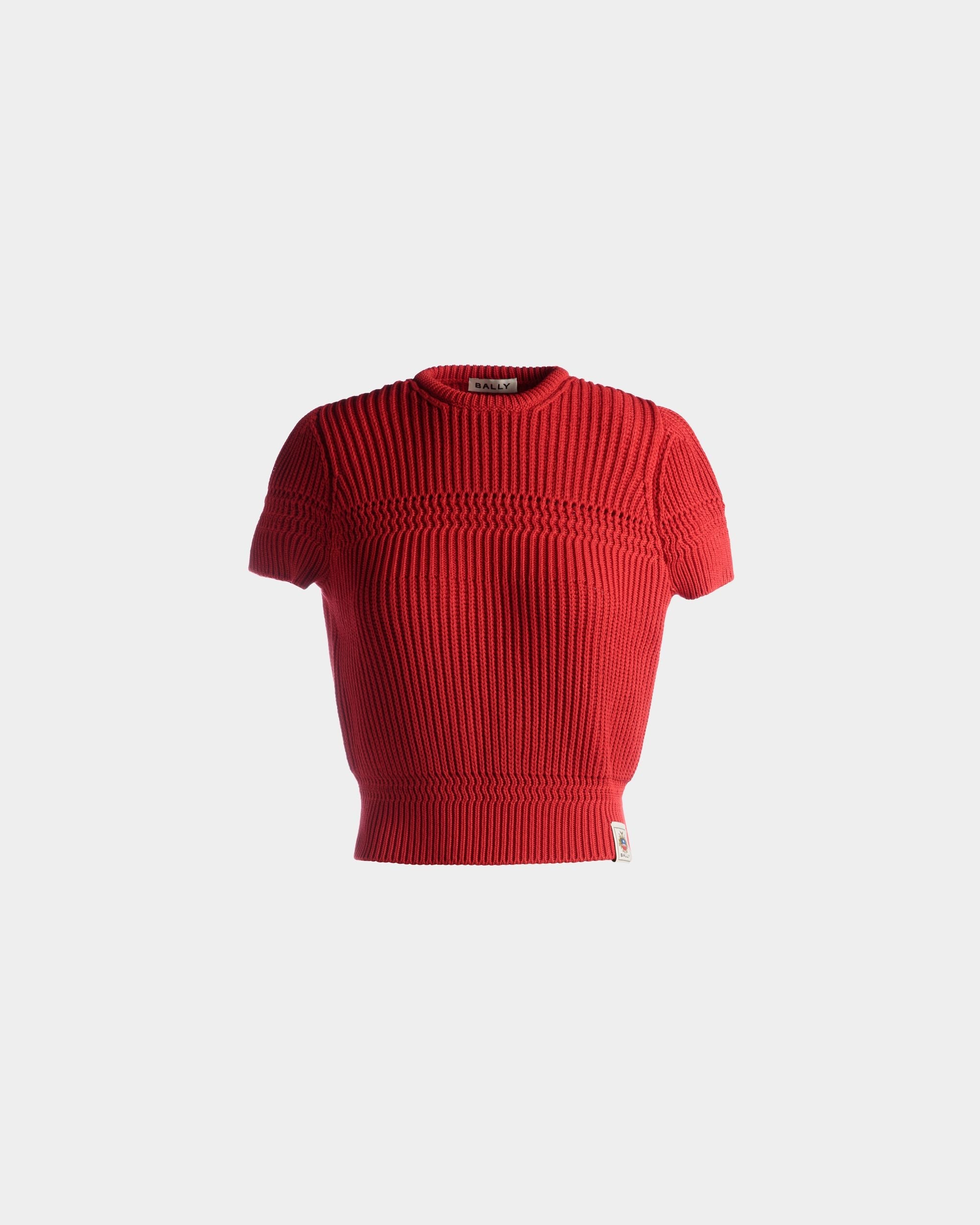 Bally Global - Knit Top in Candy Red Cotton - Rouge