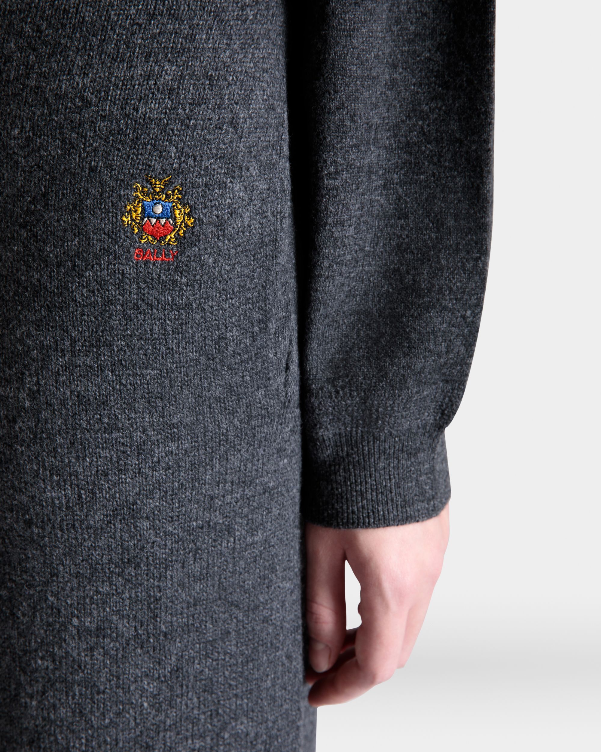 Bally Global - Knit Pants In Dark Grey Wool And Cashmere - Grey