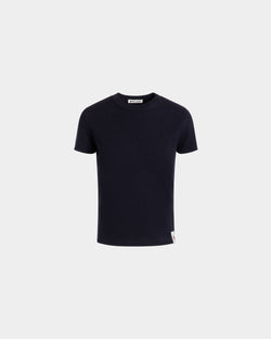 Knit Top In Navy Blue Cashmere