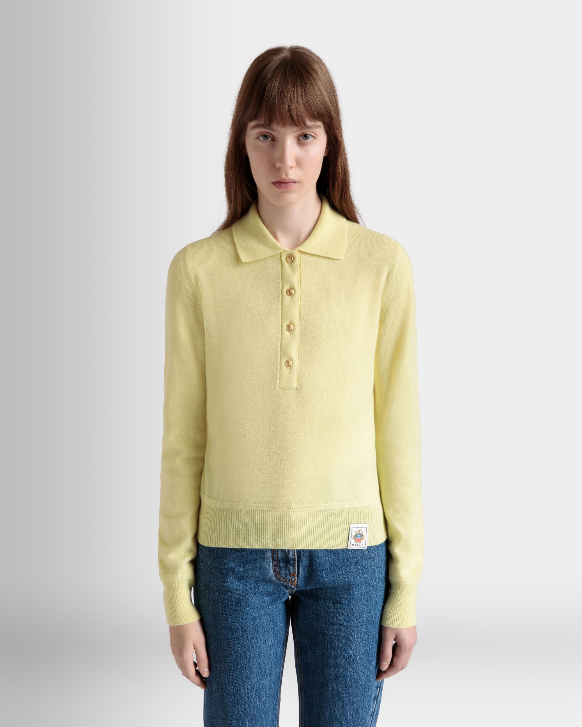 Bally Global - Knit Polo In Cream Cashmere - Yellow