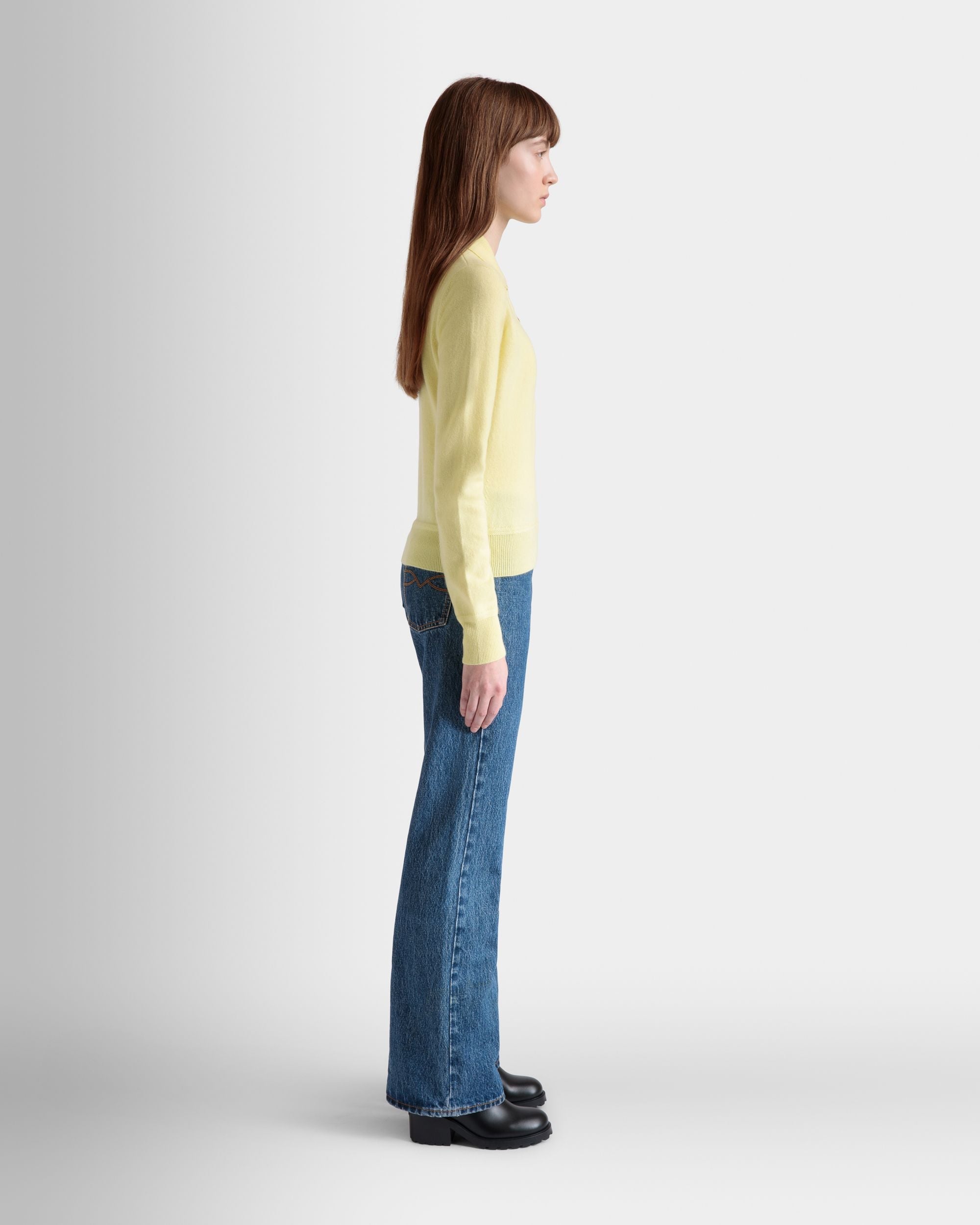 Bally Global - Knit Polo In Cream Cashmere - Yellow