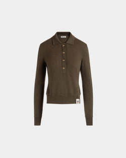 Knit Polo In Military Green Cashmere