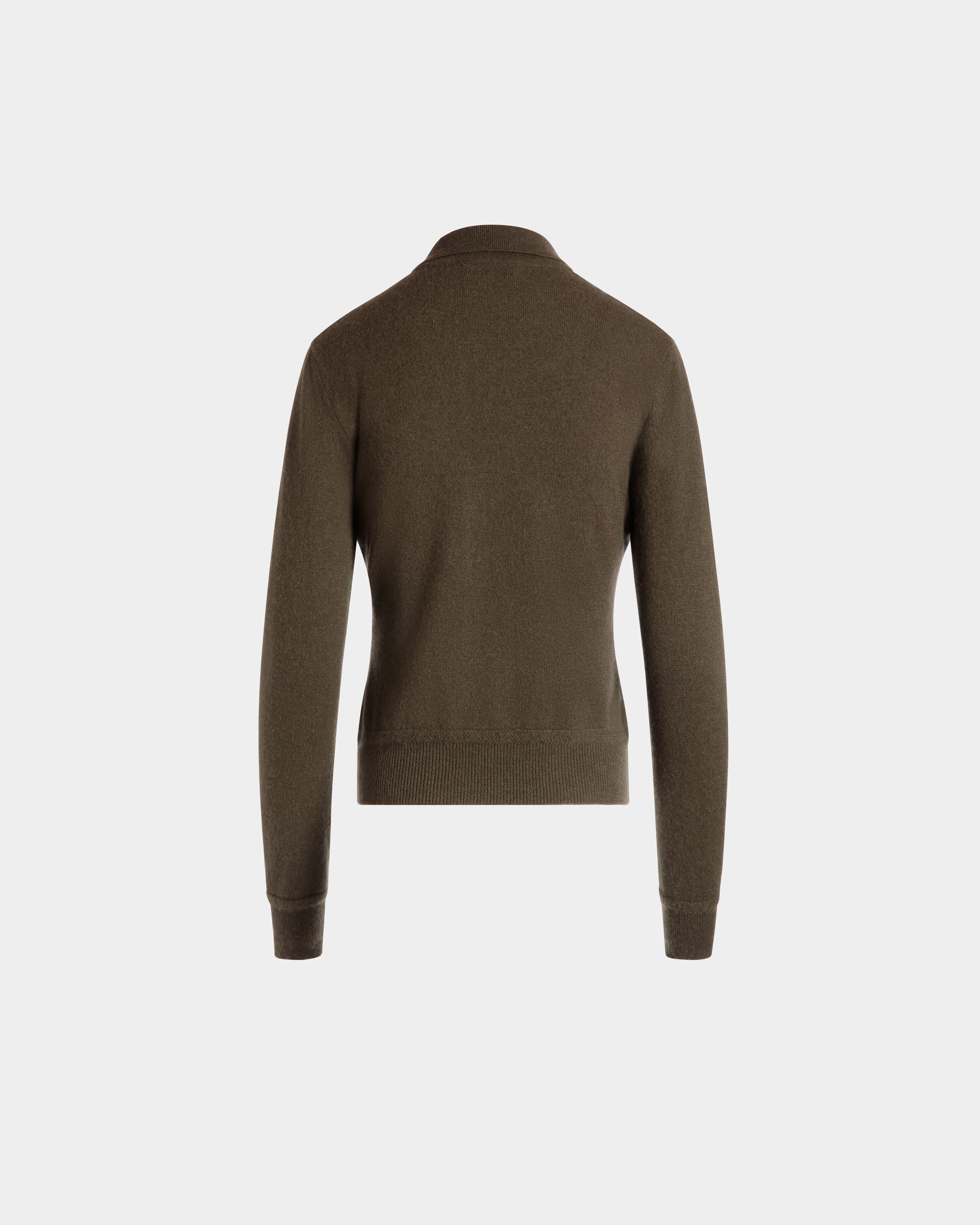 Bally Global - Knit Polo In Military Green Cashmere - Vert