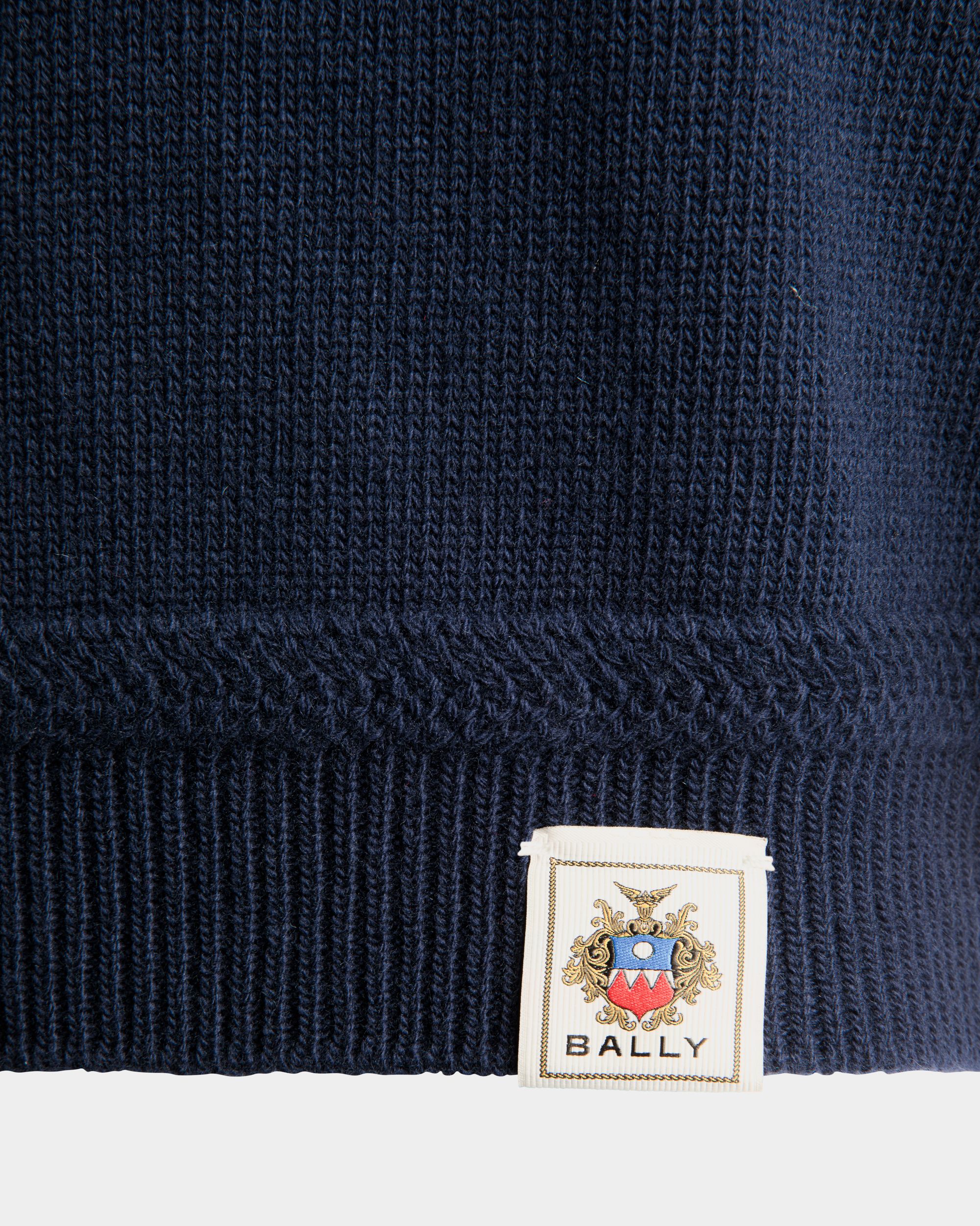 Bally Global - Top À Demi-Manches En Laine Bleue - Bleu