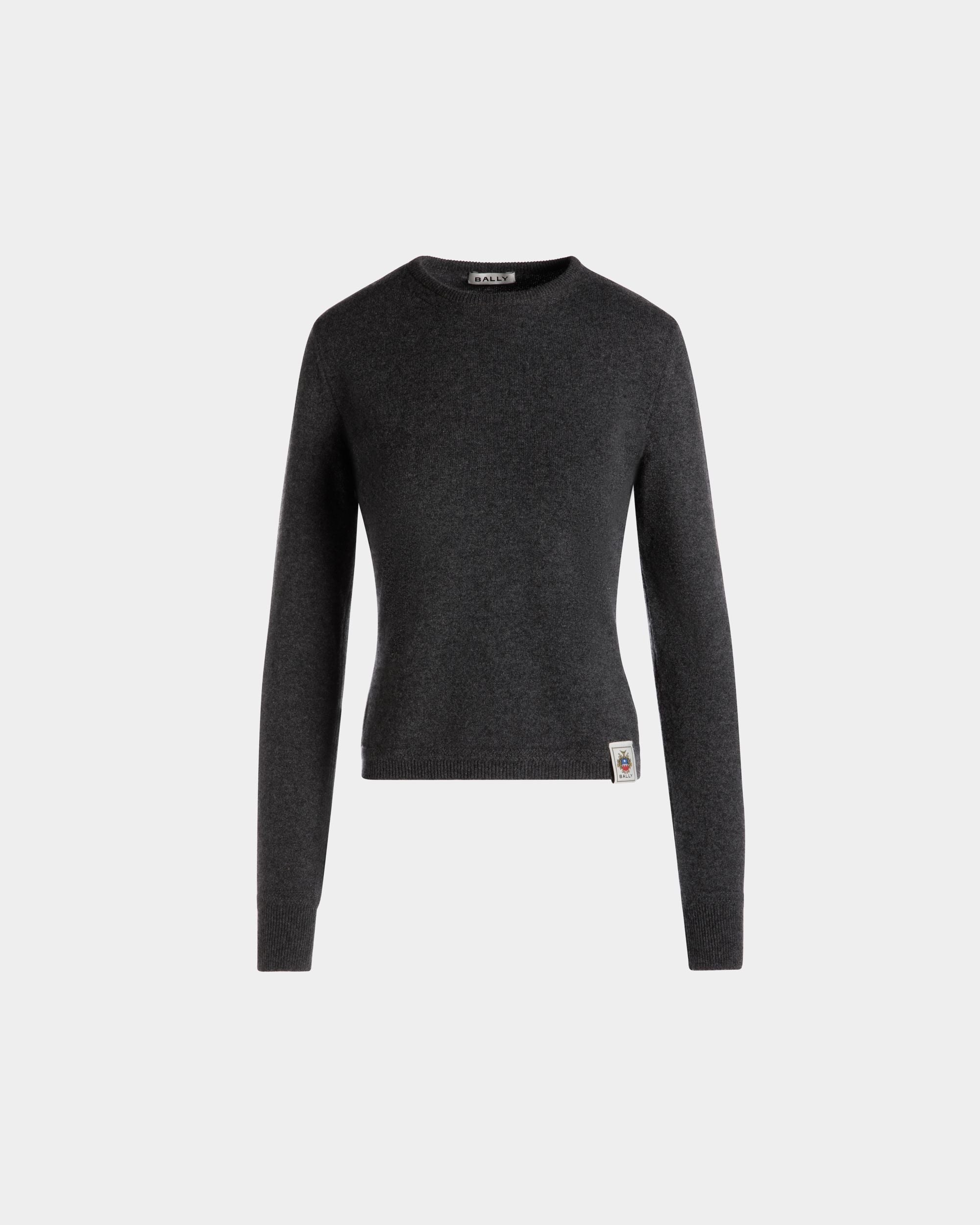 Bally Global - Long Sleeve Knit Top In Dark Grey Cashmere - Grey