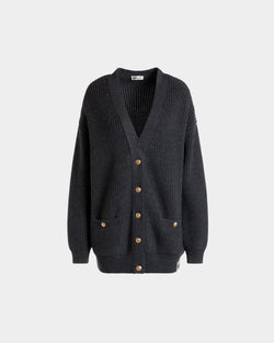 Cardigan In Dark Grey Wool