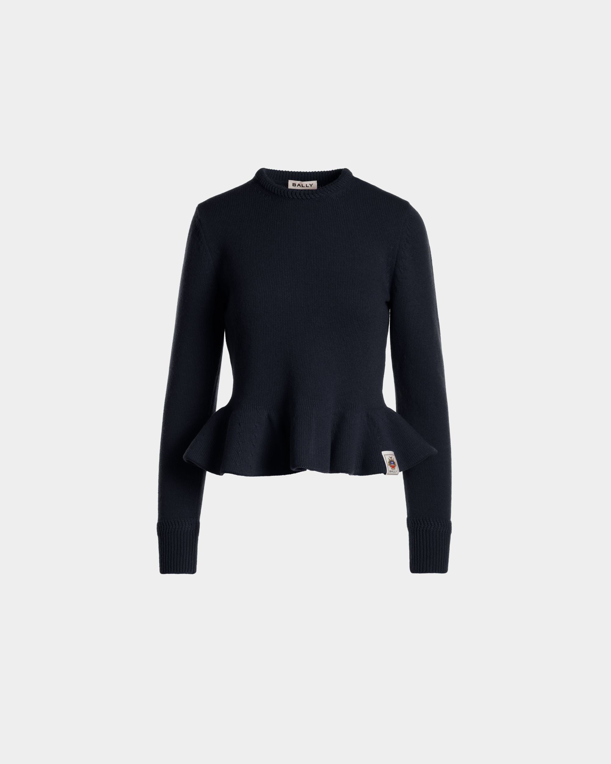 Bally Global - Top En Maille De Laine Navy Blue - Bleu