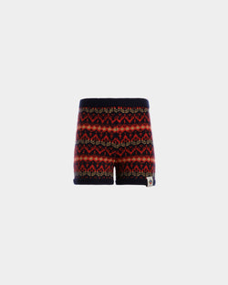 Shorts De Punto De Lana Multicolor