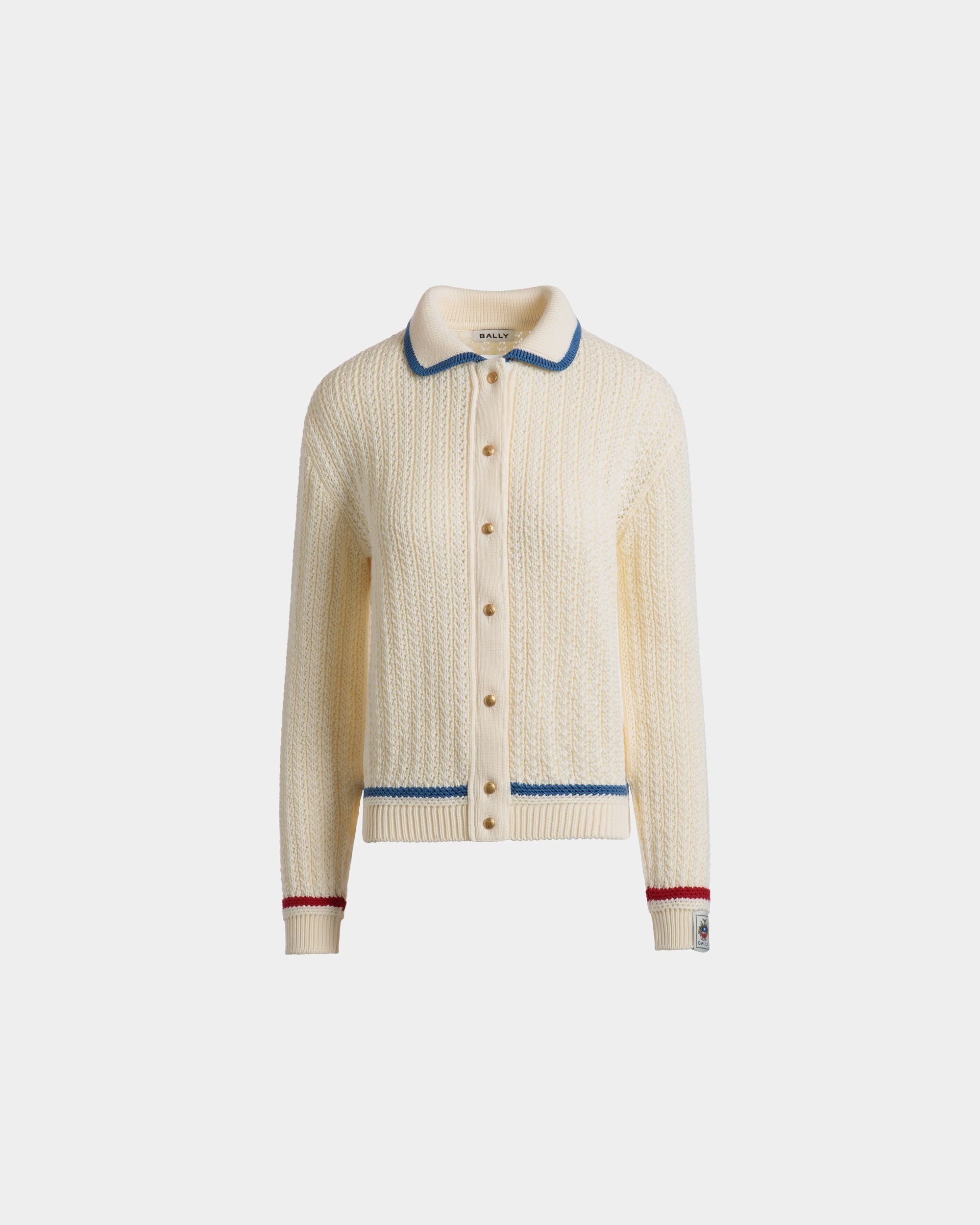 Bally Global - Cárdigan De Algodón Marfil - Blanco