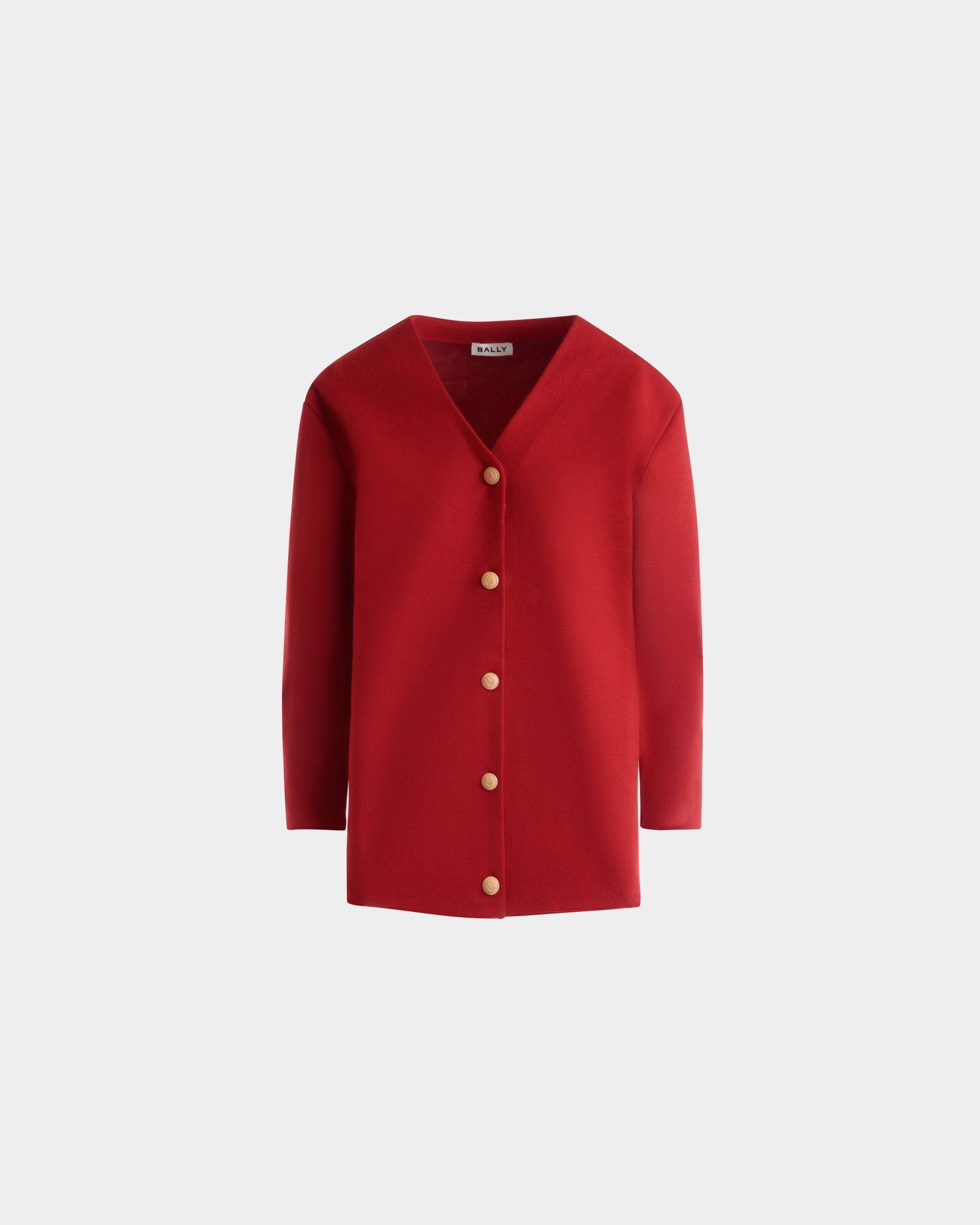 Bally Global - Cárdigan De Mezcla De Seda Y Lana Roja - Rojo