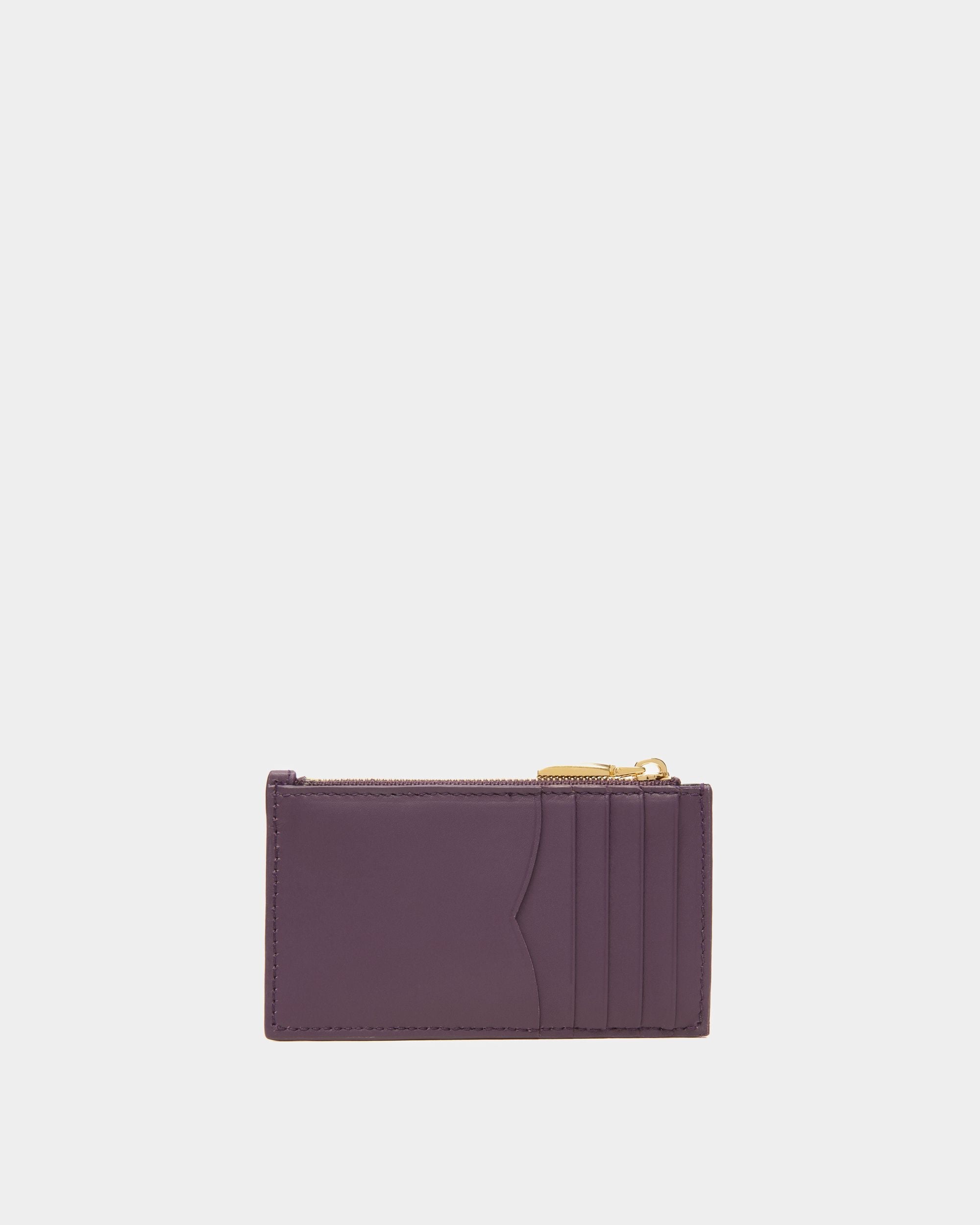 Bally Global - Emblem Business Card Holder In Orchid Leather - Violet