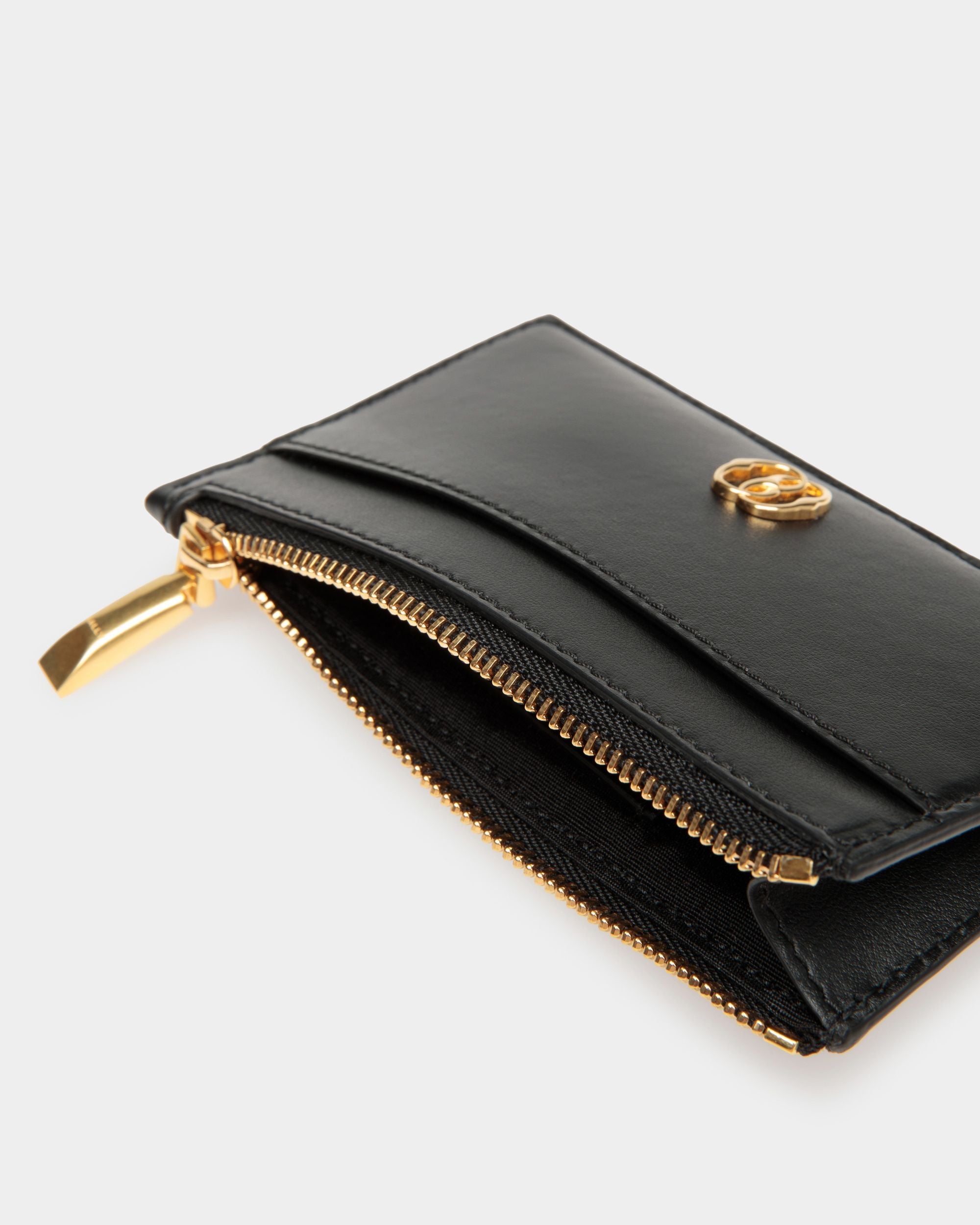 Bally Global - Tarjetero Emblem De Piel En Negro - Negro
