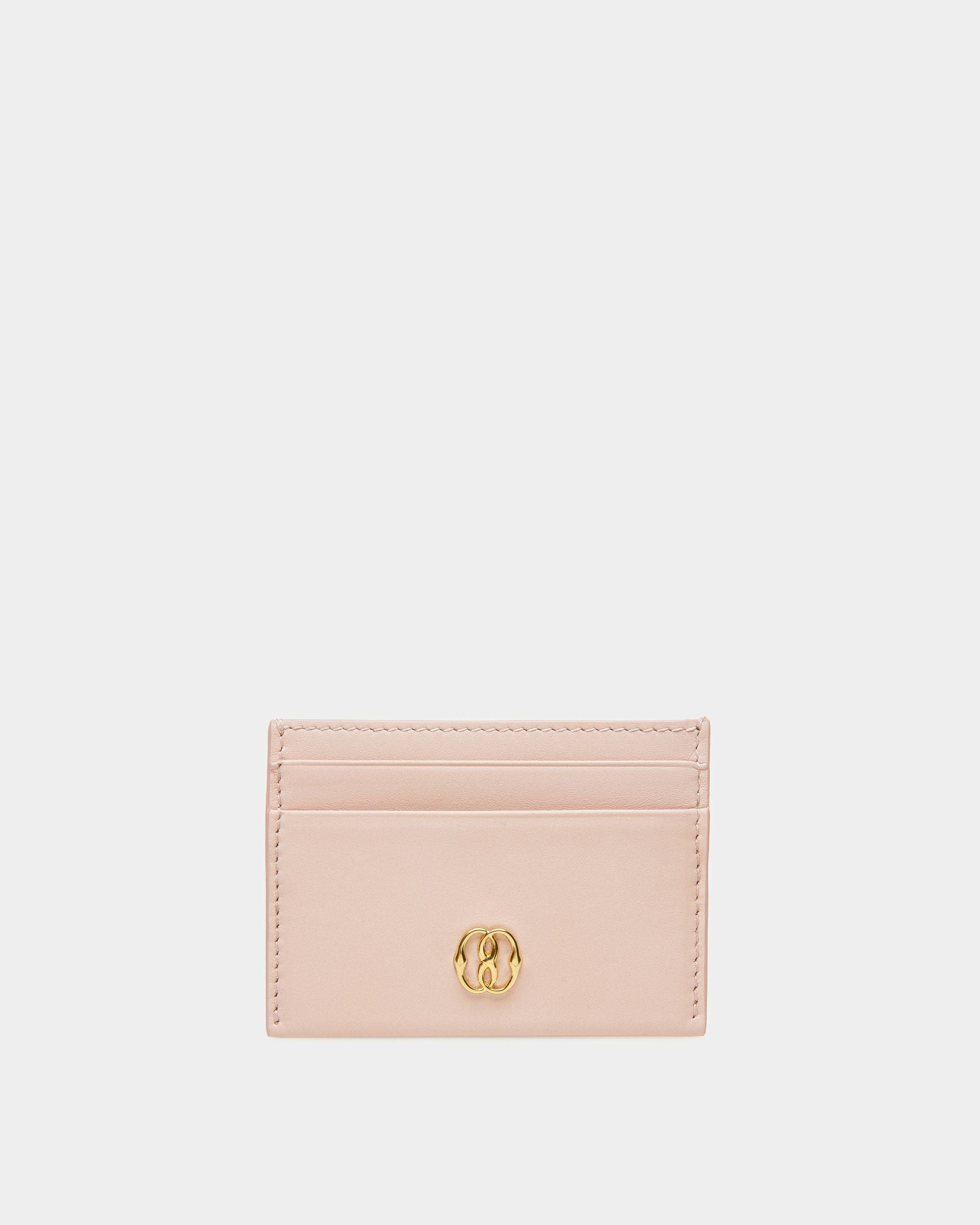 Bally Global - Emblem Business Card Holder In Dusty Petal Leather - Pink