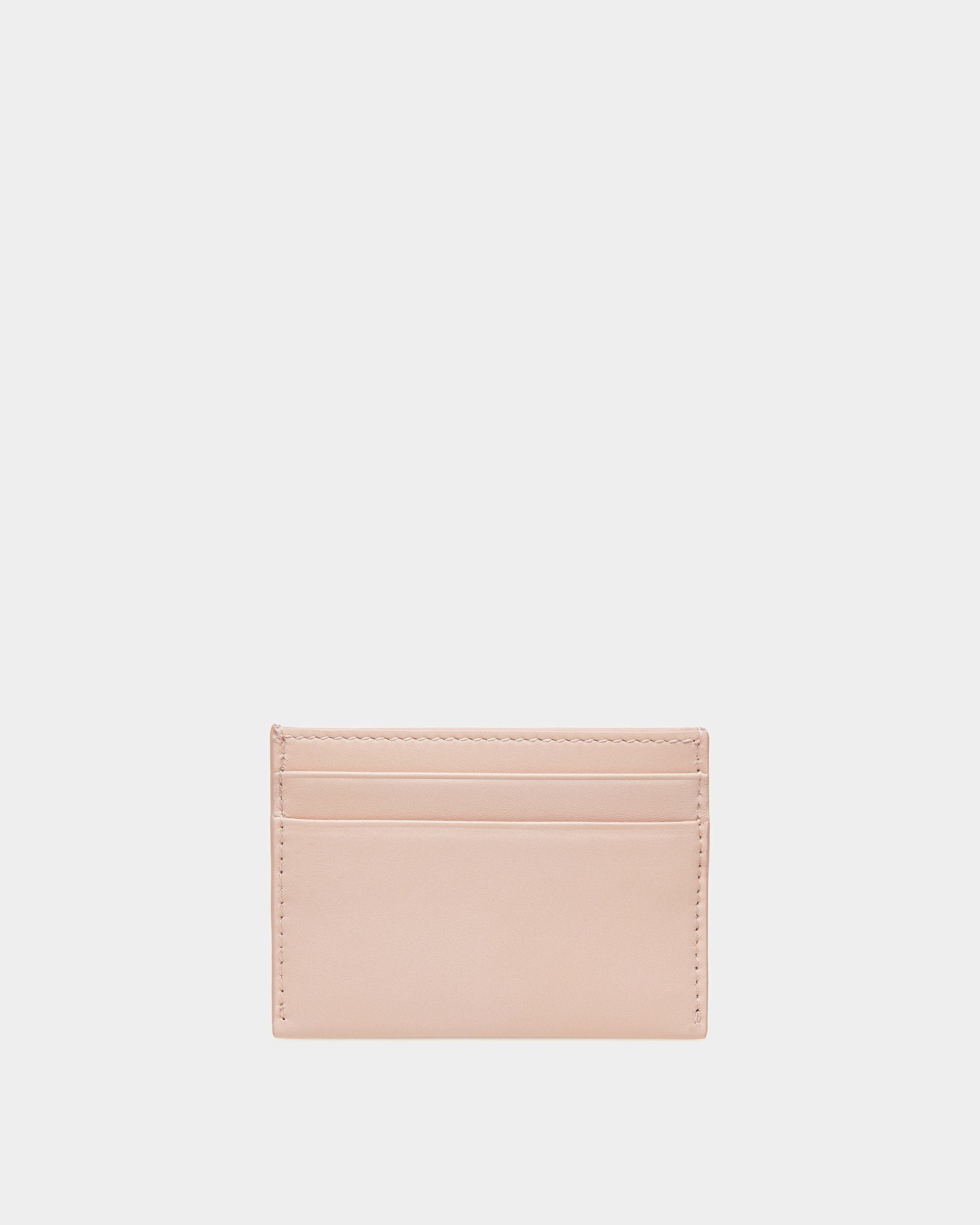 Bally Global - Emblem Business Card Holder In Dusty Petal Leather - Pink