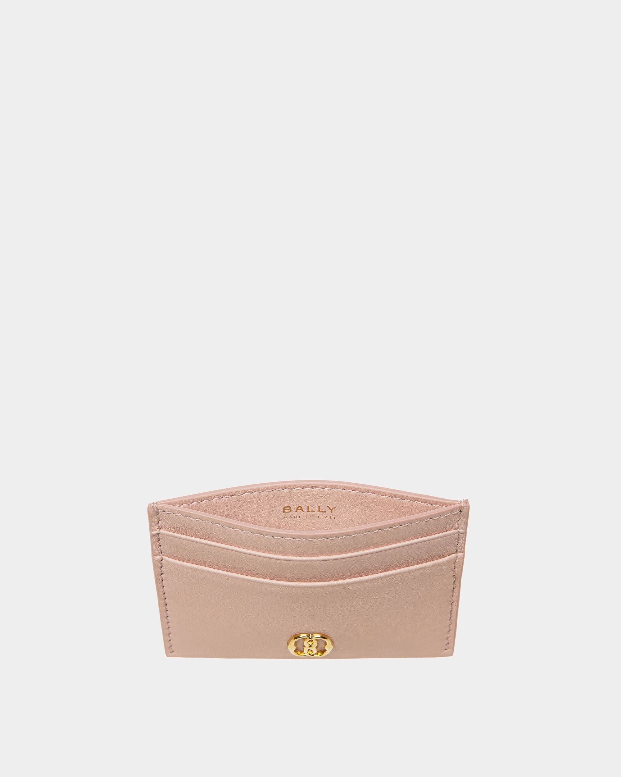 Bally Global - Emblem Business Card Holder In Dusty Petal Leather - Pink