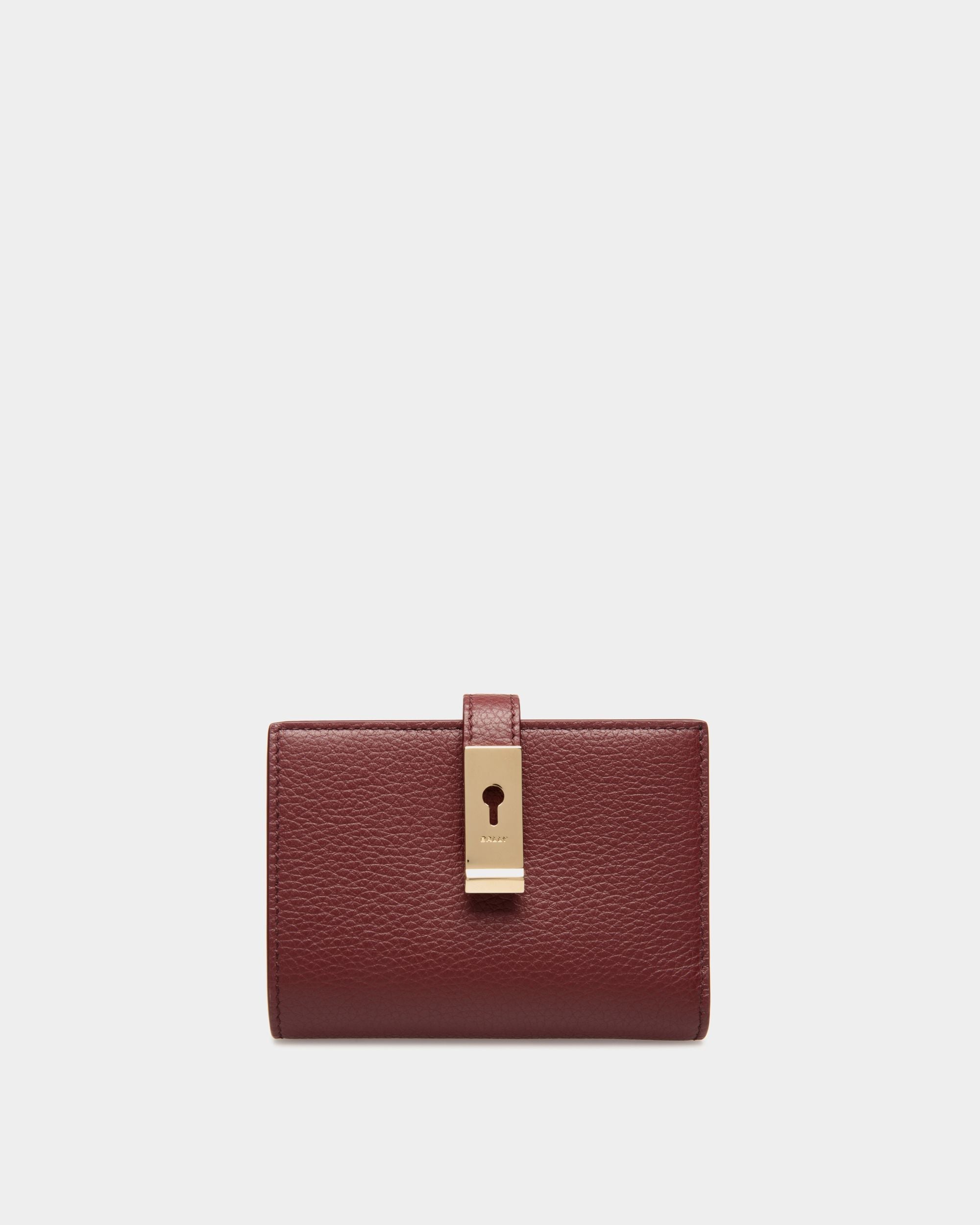 Bally Global - Lock Me  Wallet in Andorra Grained Leather - Burgundy