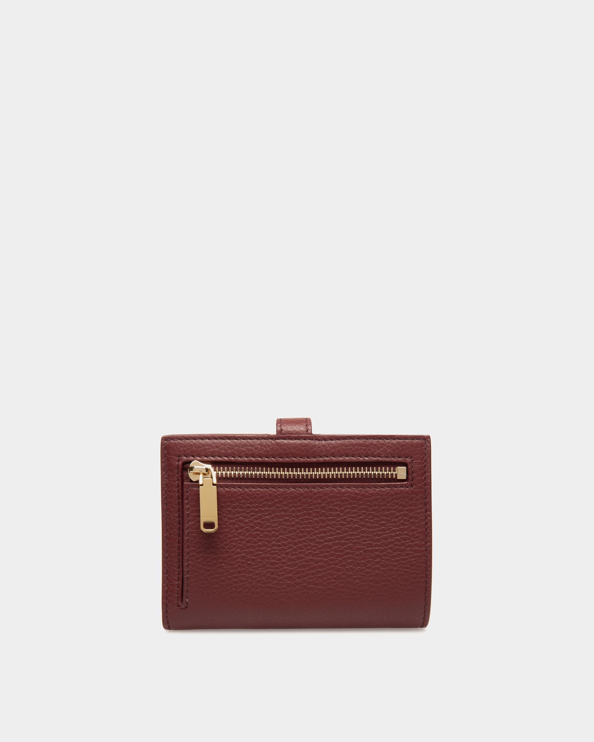 Bally Global - Lock Me  Wallet in Andorra Grained Leather - Burgundy