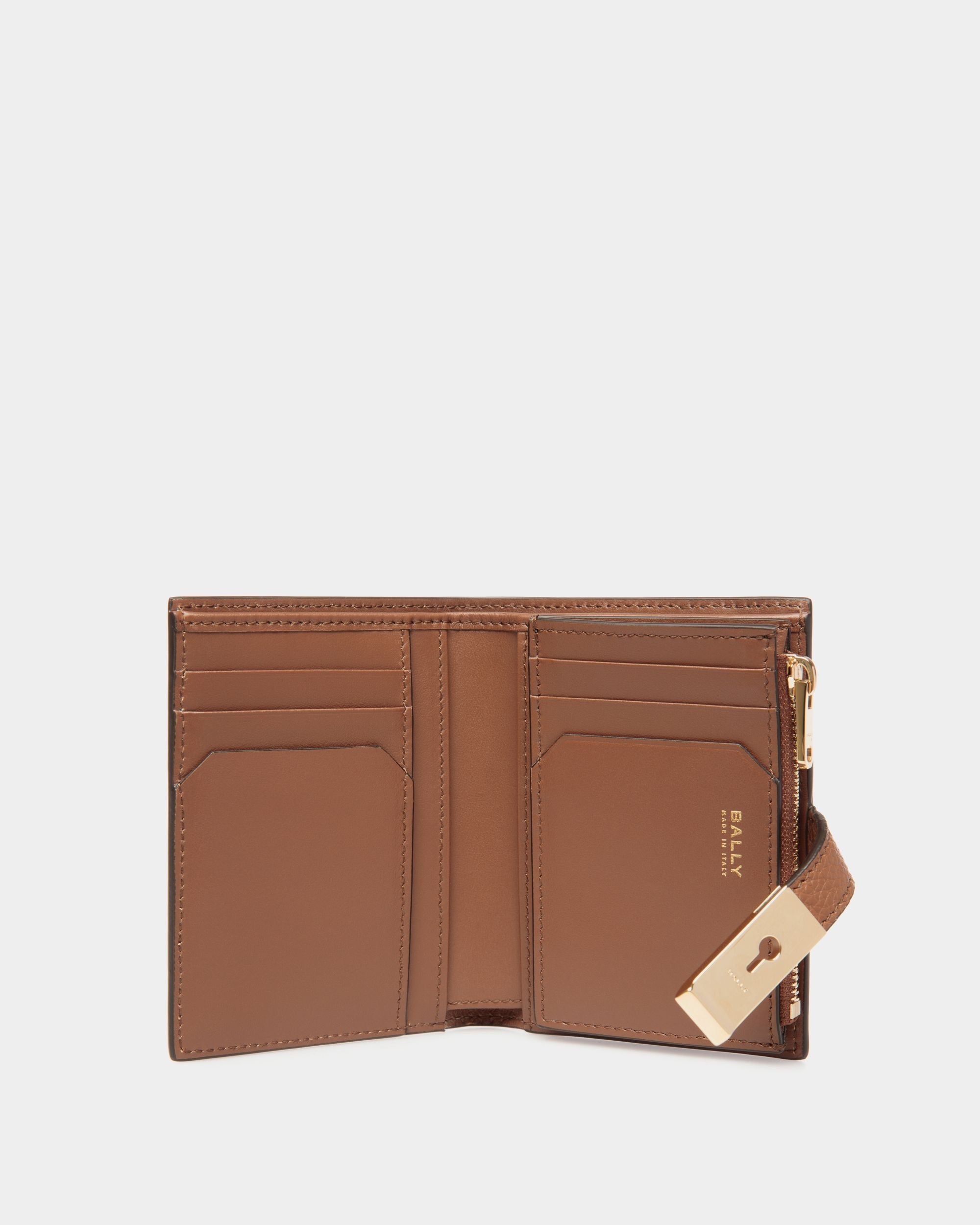 Bally Global - Lock Me Wallet in Brown Grained Leather - Brown
