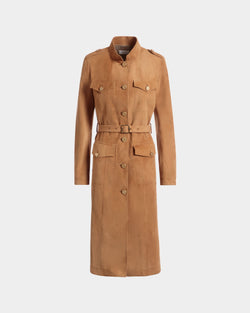 Belted Dress in Brown Suede