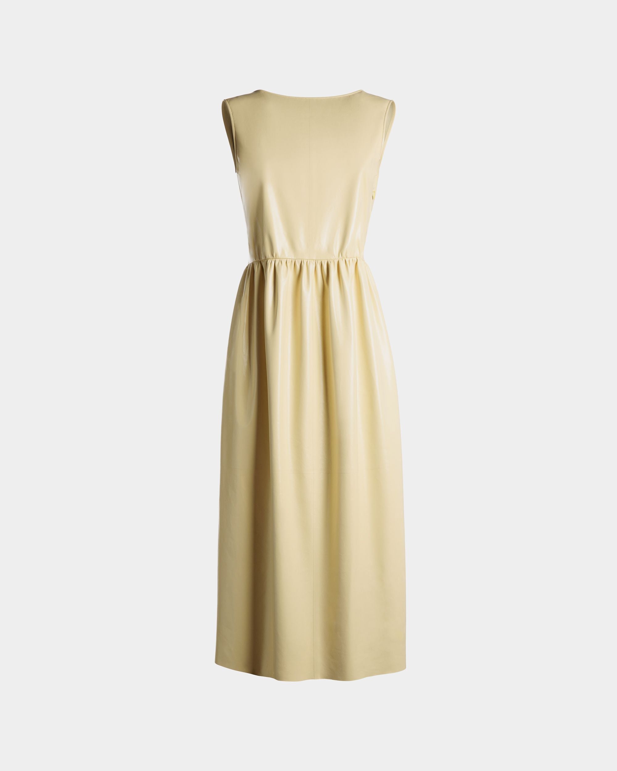 Bally Global - Robe Midi Sans Manches En Cuir Vanana Yellow - Jaune