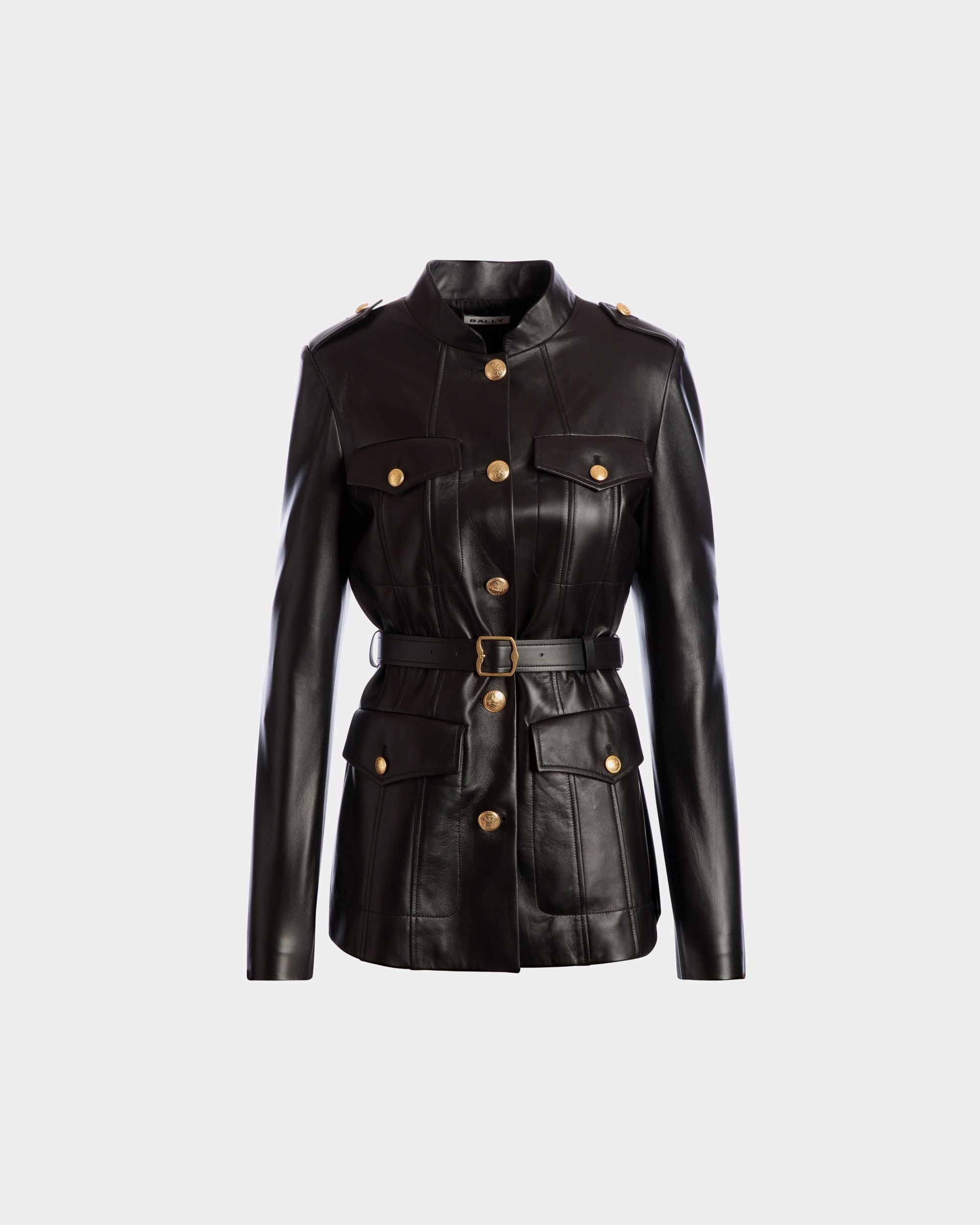 Bally Global - Belted Jacket In Black Leather - Black