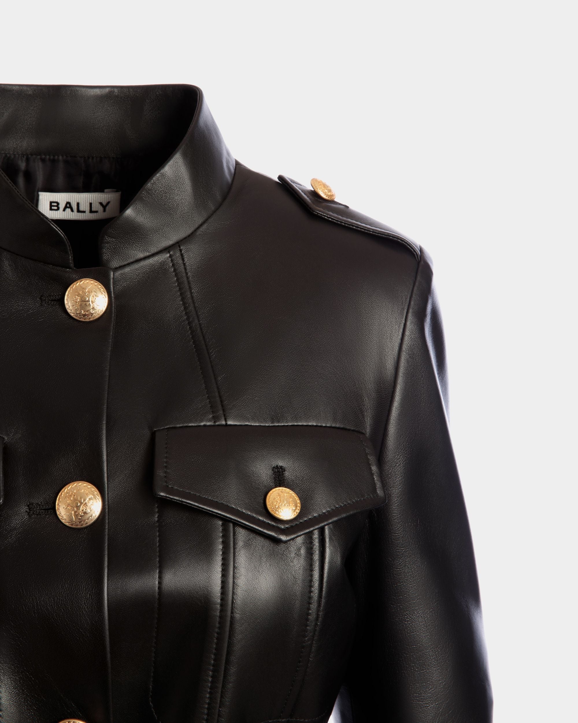 Bally Global - Belted Jacket In Black Leather - Black