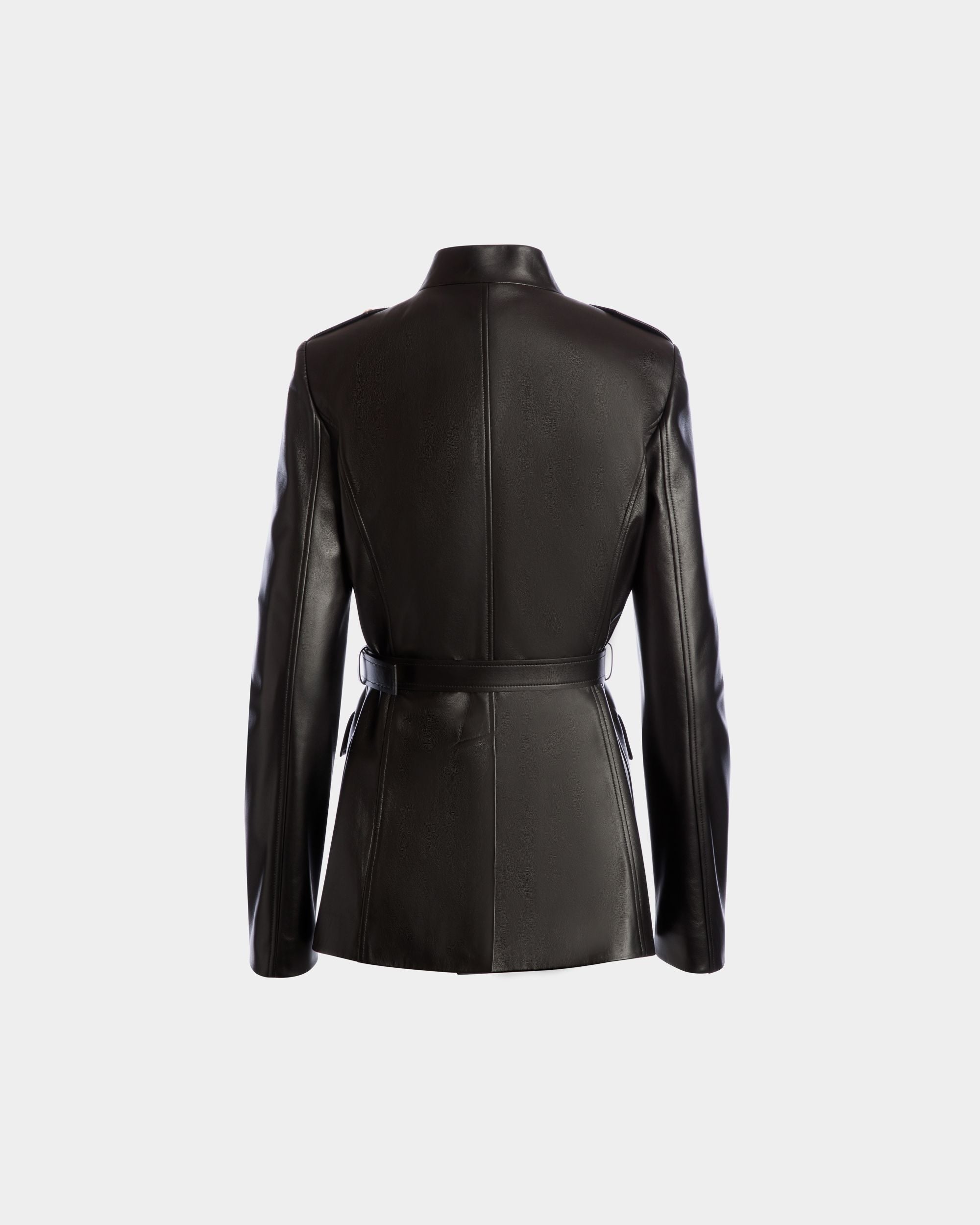 Bally Global - Belted Jacket In Black Leather - Black
